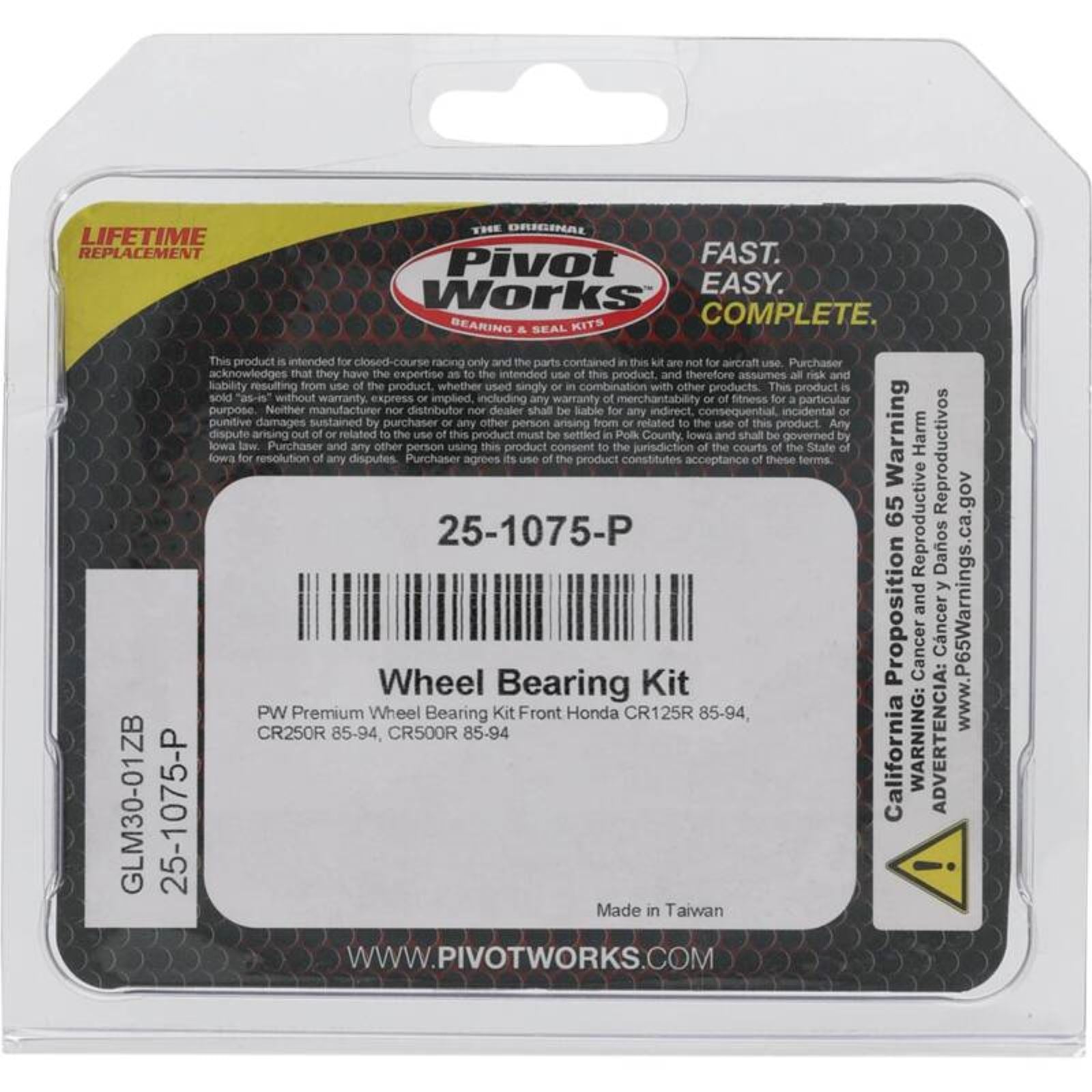 Pivot Works Wheel Bearing Kit Premium for Honda CR 25-1075-P_1692078