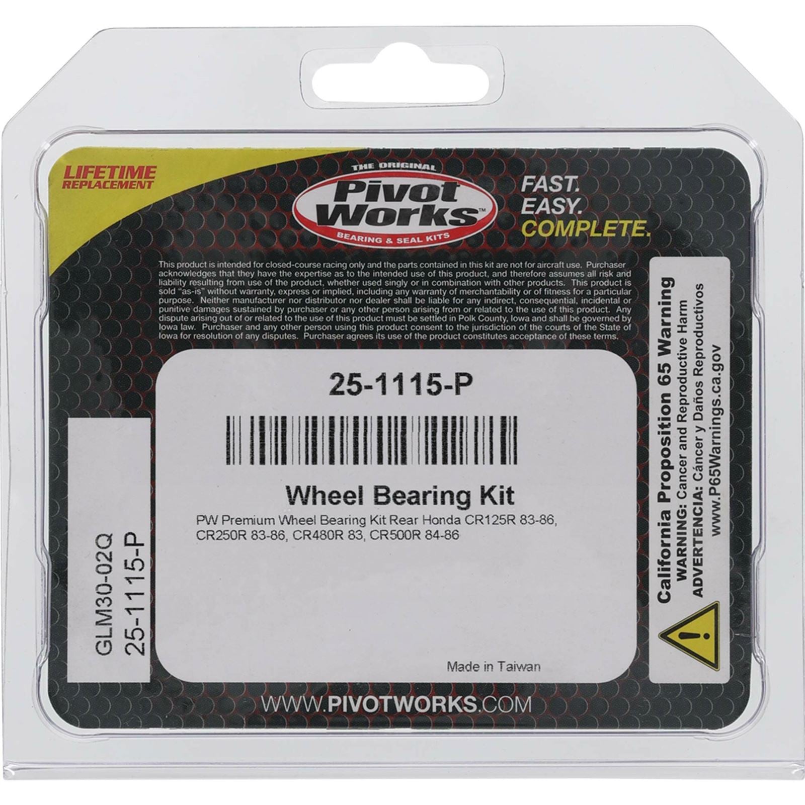 Pivot Works Wheel Bearing Kit - Premium 25-1115-P_893274