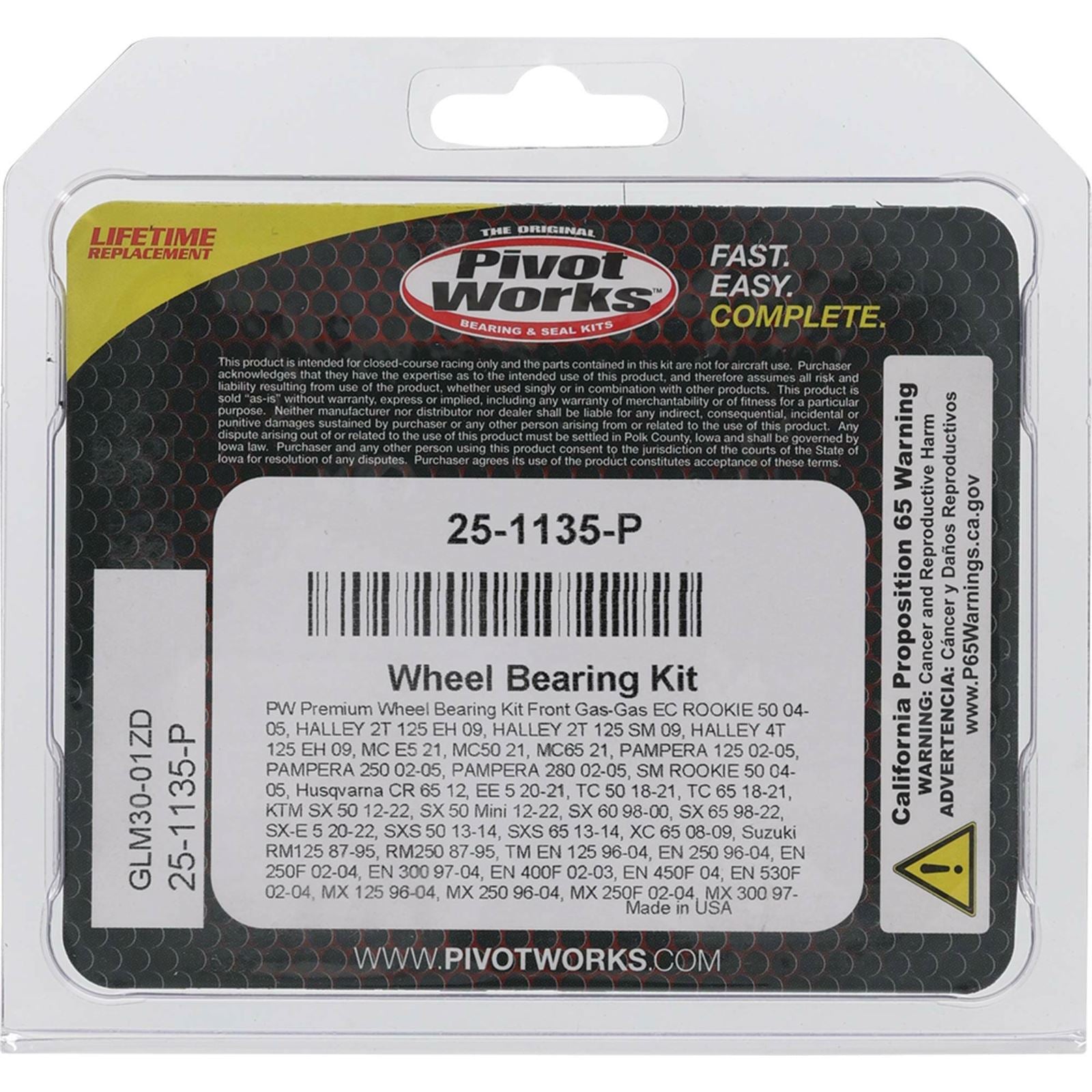 Pivot Works Complete Wheel Bearing Rebuild Kits 25-1135-P_893284
