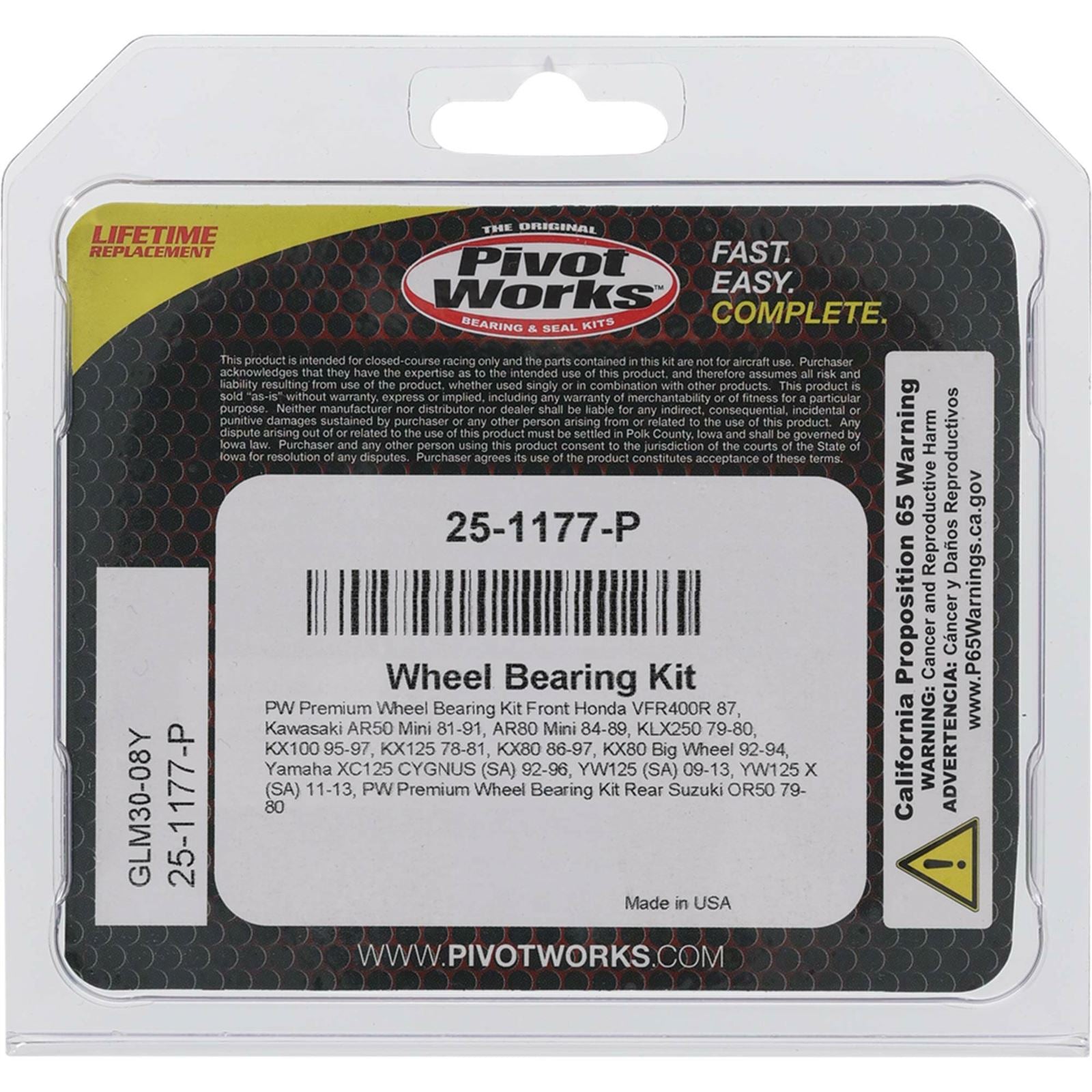 Pivot Works Wheel Bearing Kit - Premium 25-1177-P_893324