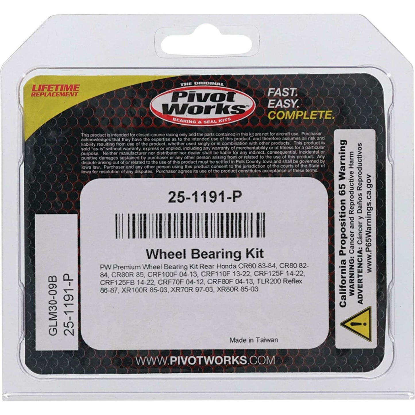 Pivot Works Complete Wheel Bearing Rebuild Kits 25-1191-P_893294