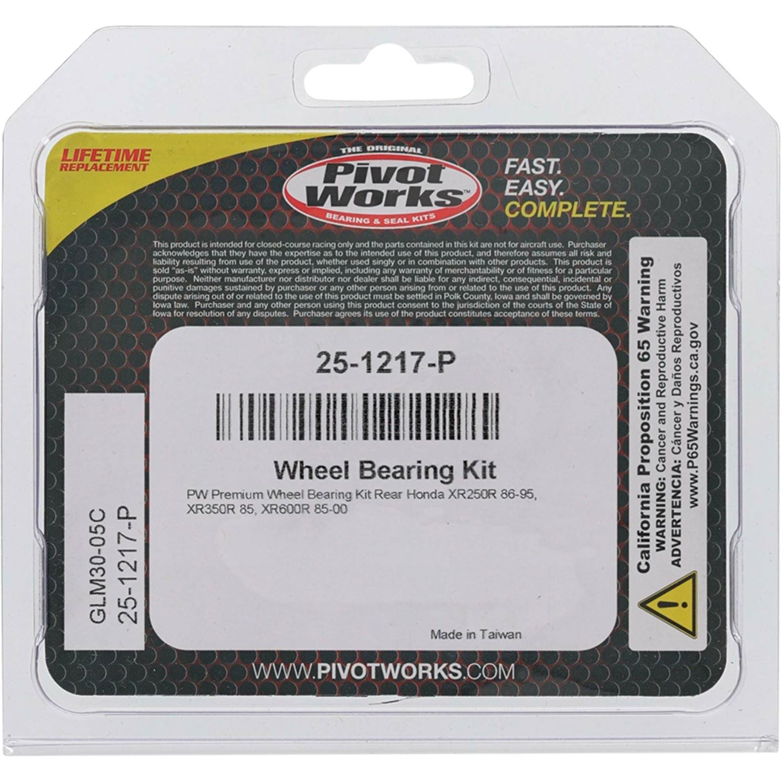 Pivot Works Wheel Bearing Kit - Premium 25-1217-P_893304