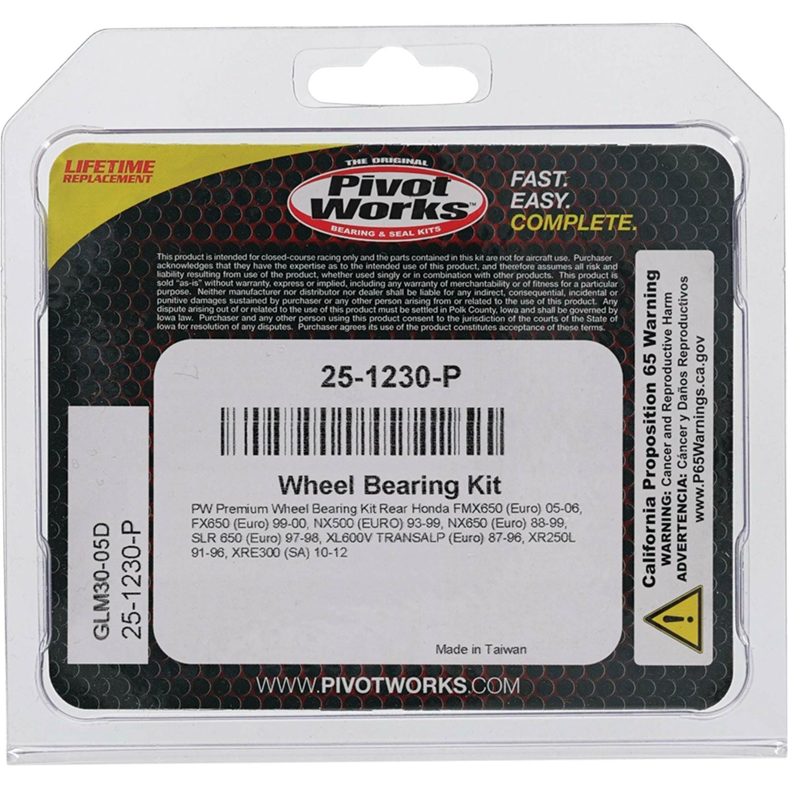 Pivot Works Wheel Bearing Kit - Premium 25-1230-P_893367