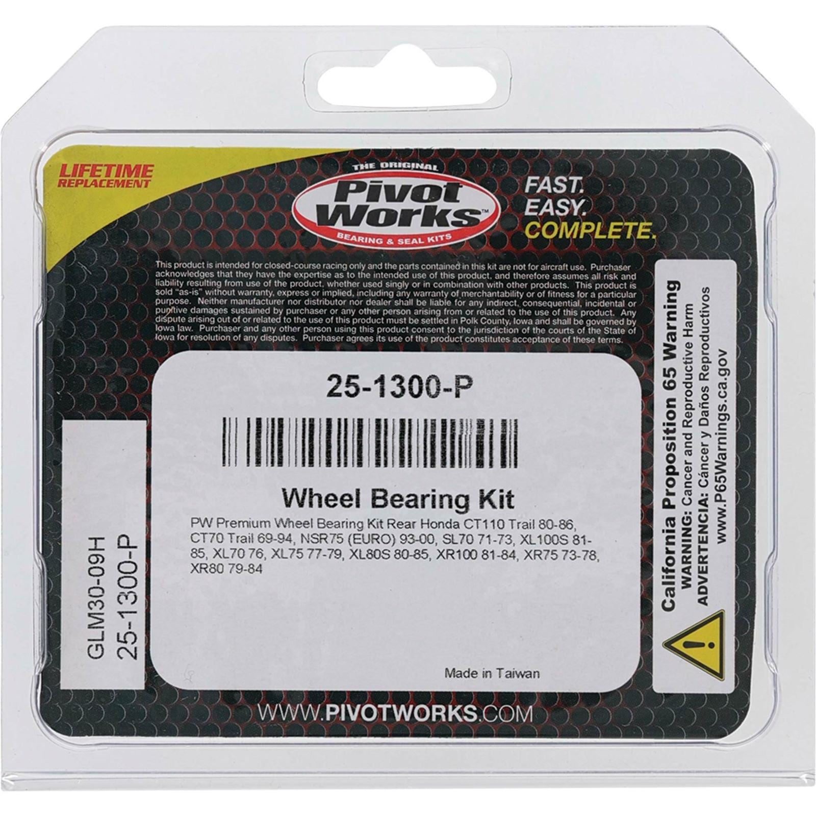 Pivot Works Wheel Bearing Kit - Premium 25-1300-P_893469
