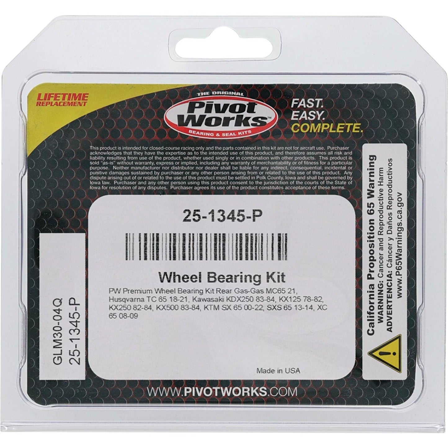Pivot Works Complete Wheel Bearing Rebuild Kits 25-1345-P_893467
