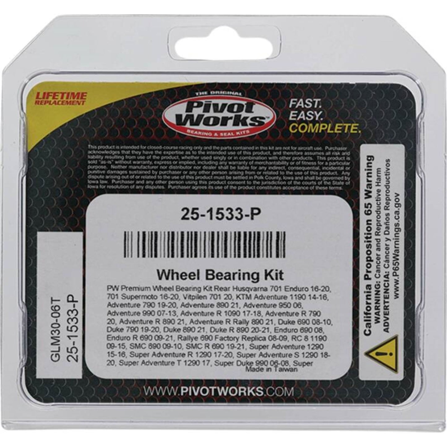 Pivot Works Wheel Bearing Kit - Premium 25-1533-P_1690597