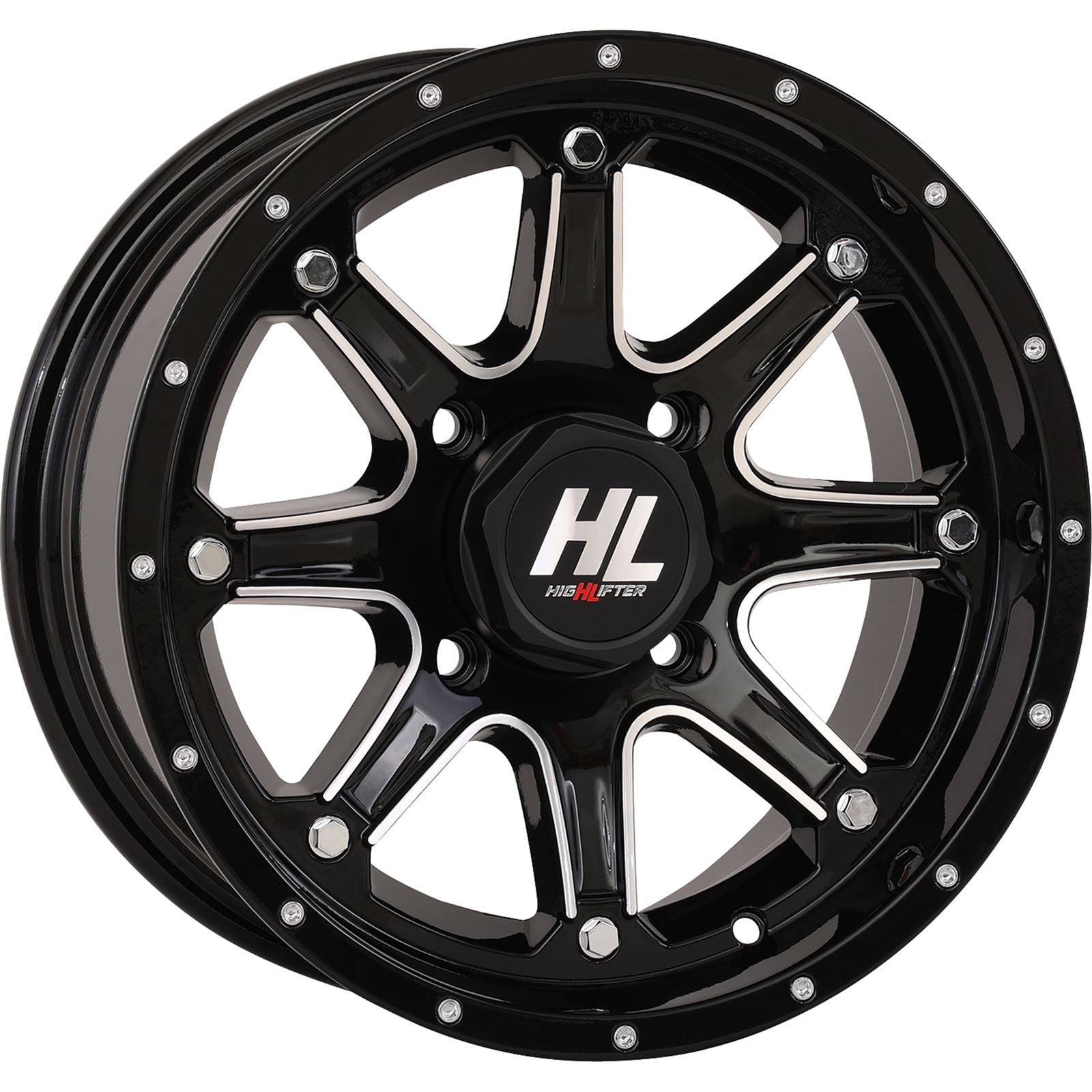 High Lifter Wheel - HL4 - Front/Rear - Gloss Black with Machined - 14x7 - 4/110 14HL04-1110_893719