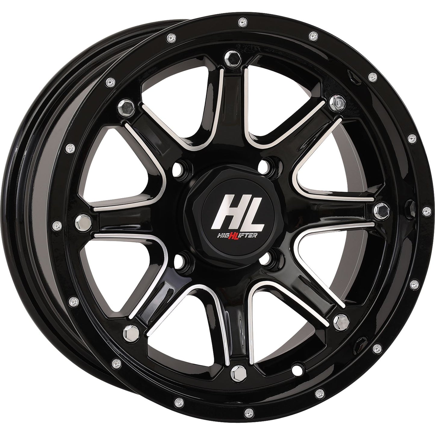High Lifter Wheel - HL4 - Front/Rear - Gloss Black with Machined - 14x7 - 4/156 14HL04-1156_893720