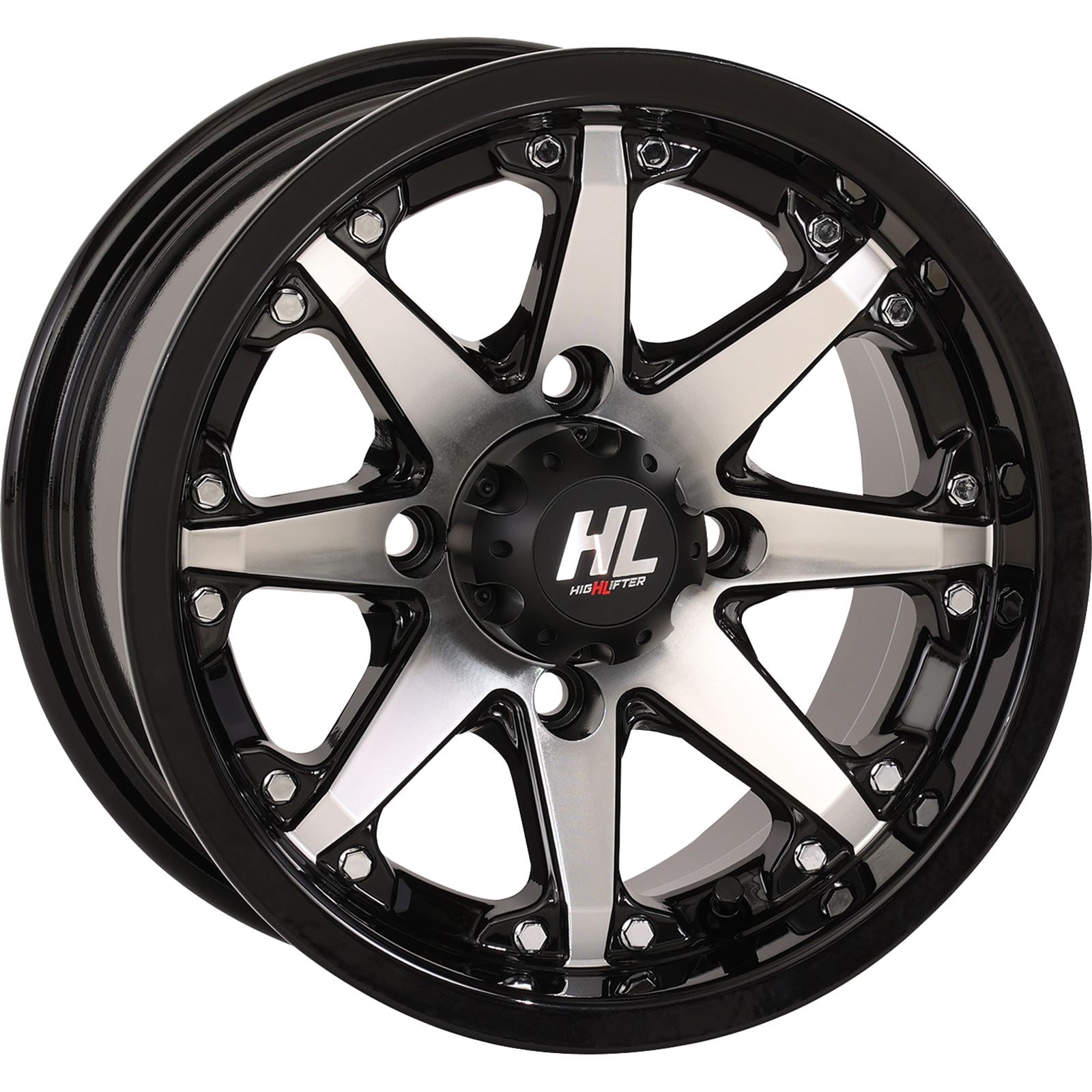 High Lifter Wheel - HL10 - Rear - Gloss Black with Machined - 12x7 - 4/110 12HL10-1111_893716