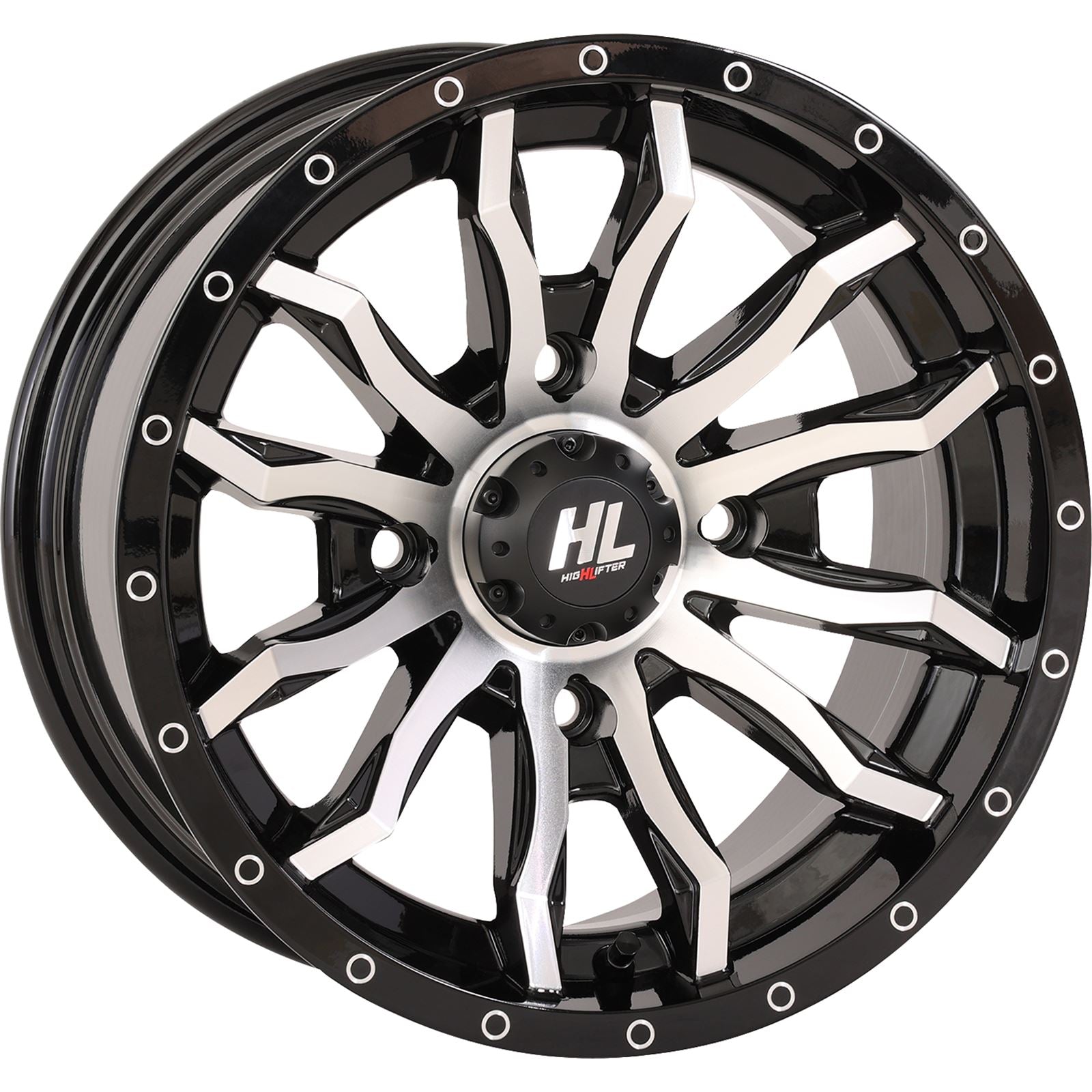 High Lifter Wheel HL21 Front/Rear Gloss Black w/Machined 14x7 - 4/156 [MPN: 14HL21-1156]_893690