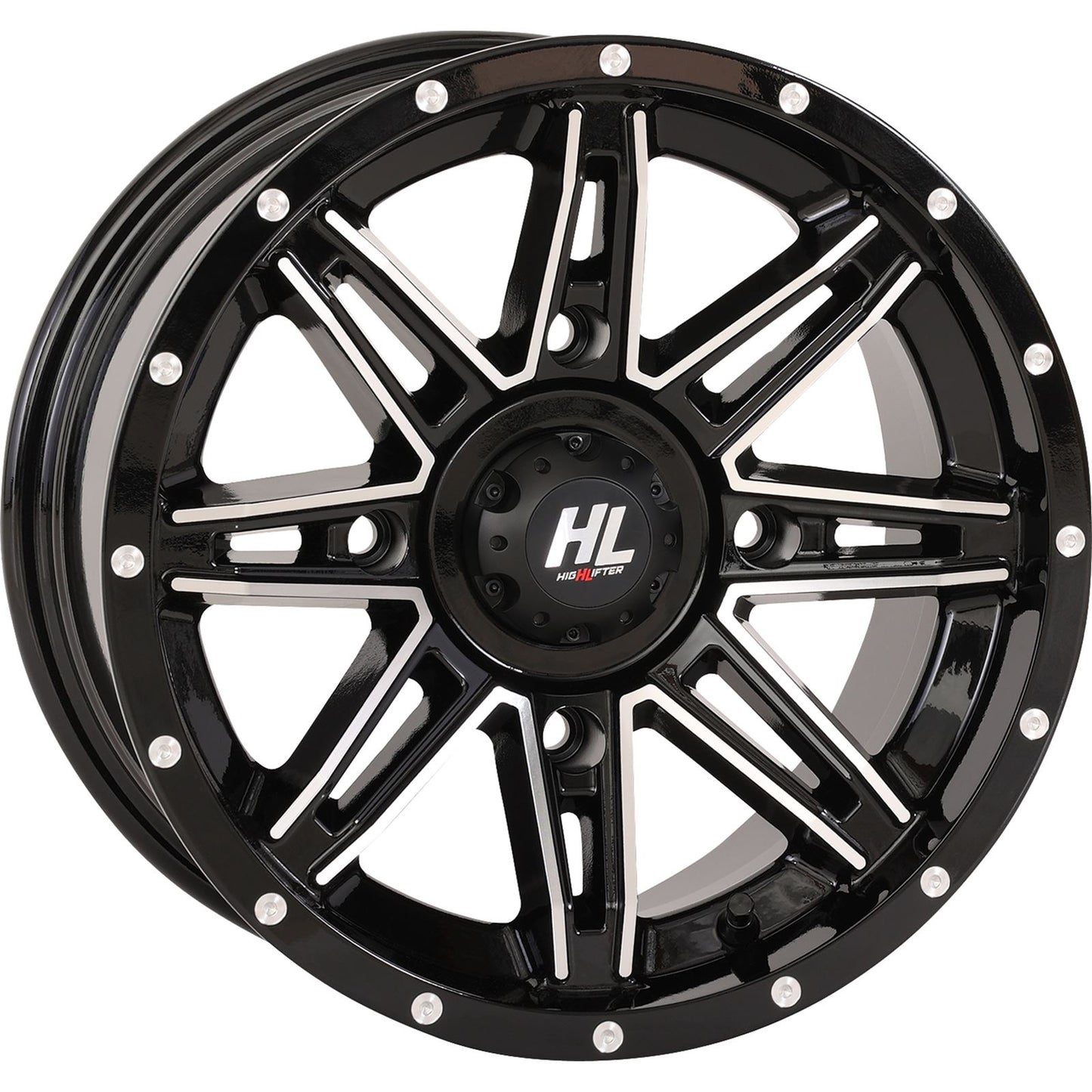 High Lifter Wheel - HL22 - Front/Rear - Gloss Black with Machined - 14x7 - 4/156 14HL22-1156_893769