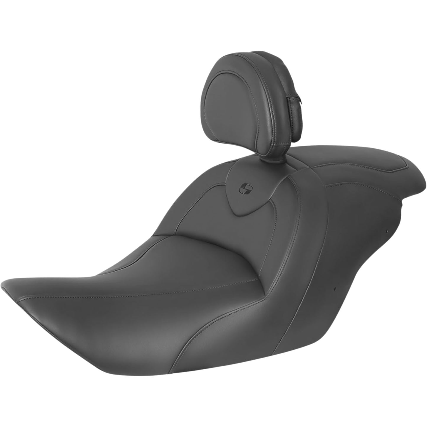 Saddlemen RoadSofa™ Seat - With Backrest - Black W/Black Stitching H23-20-187BR_893836