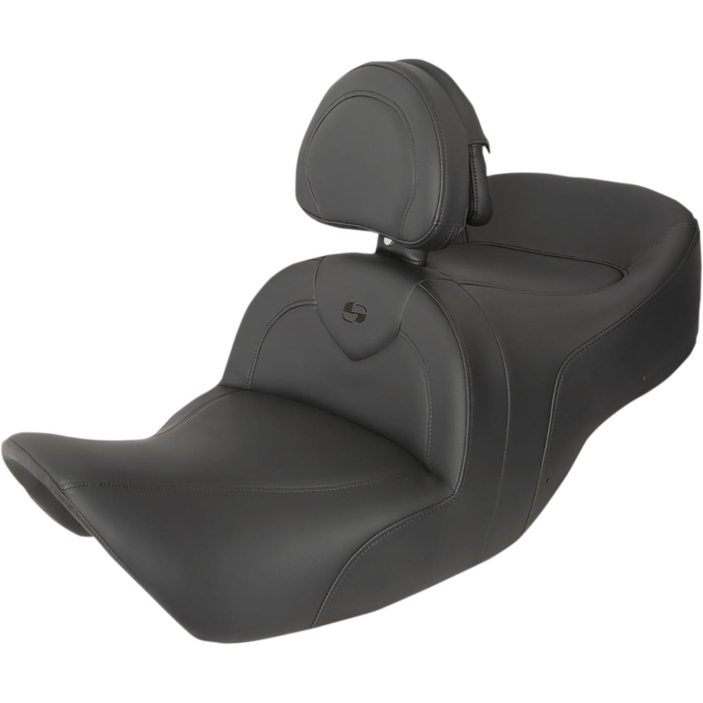 Saddlemen RoadSofa™ Seat - With Backrest - Black W/Black Stitching H01-07-187BR_893839