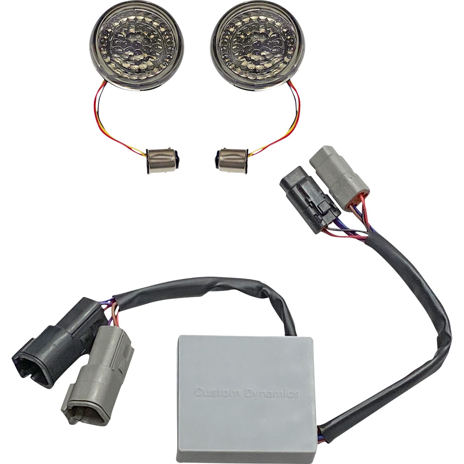 Custom Dynamics Amber Turn Signals - Red Run/Brake with Brake Strobe for Softail CD-STS-BRK_1075802