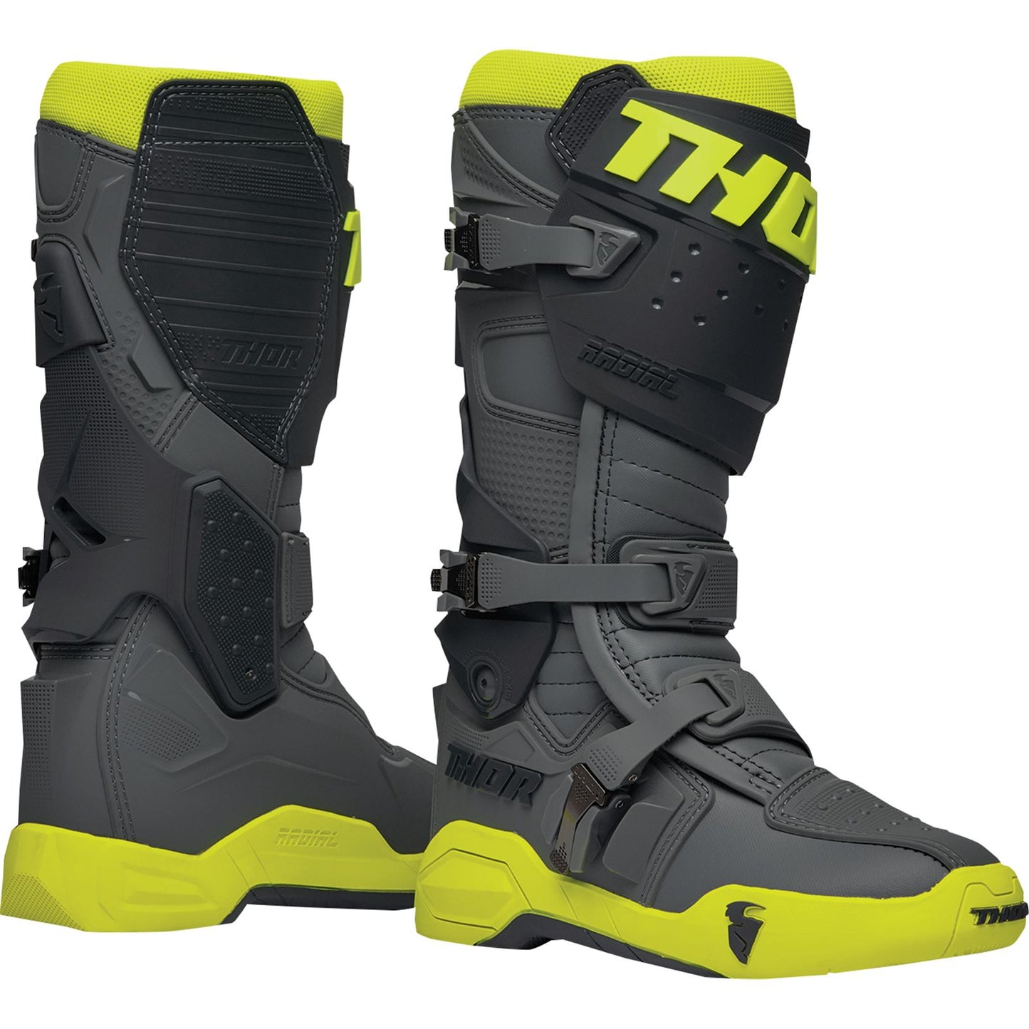 Thor Radial Boots - Gray/Fluorescent Yellow - Size 14 3410-2752_1079241