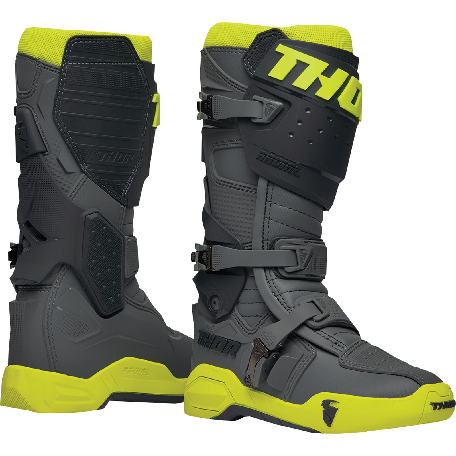 Thor Radial Boots - Gray/Fluorescent Yellow - Size 15 [MPN: 3410-2753]_1079244