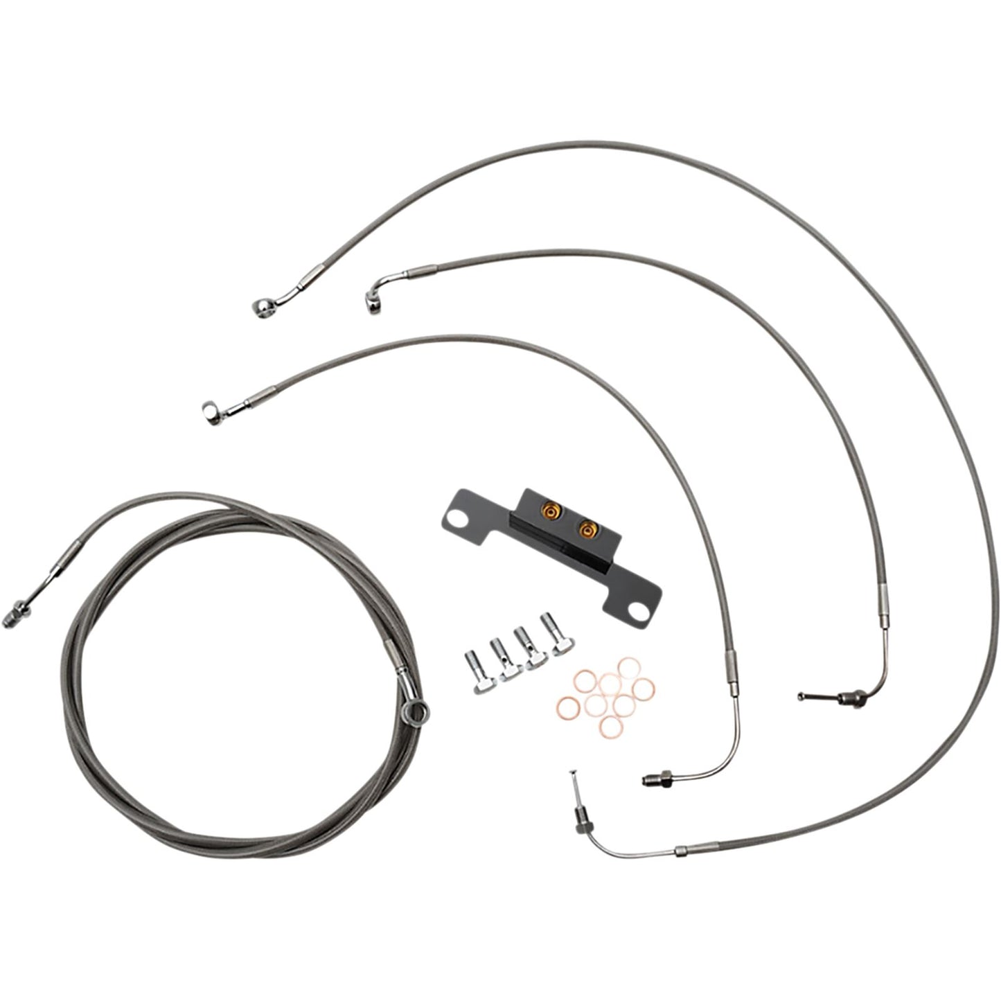 LA Choppers Handlebar Cable/Brake Line Kit - Stainless Steel [MPN: LA-8058KT-08]_1075761