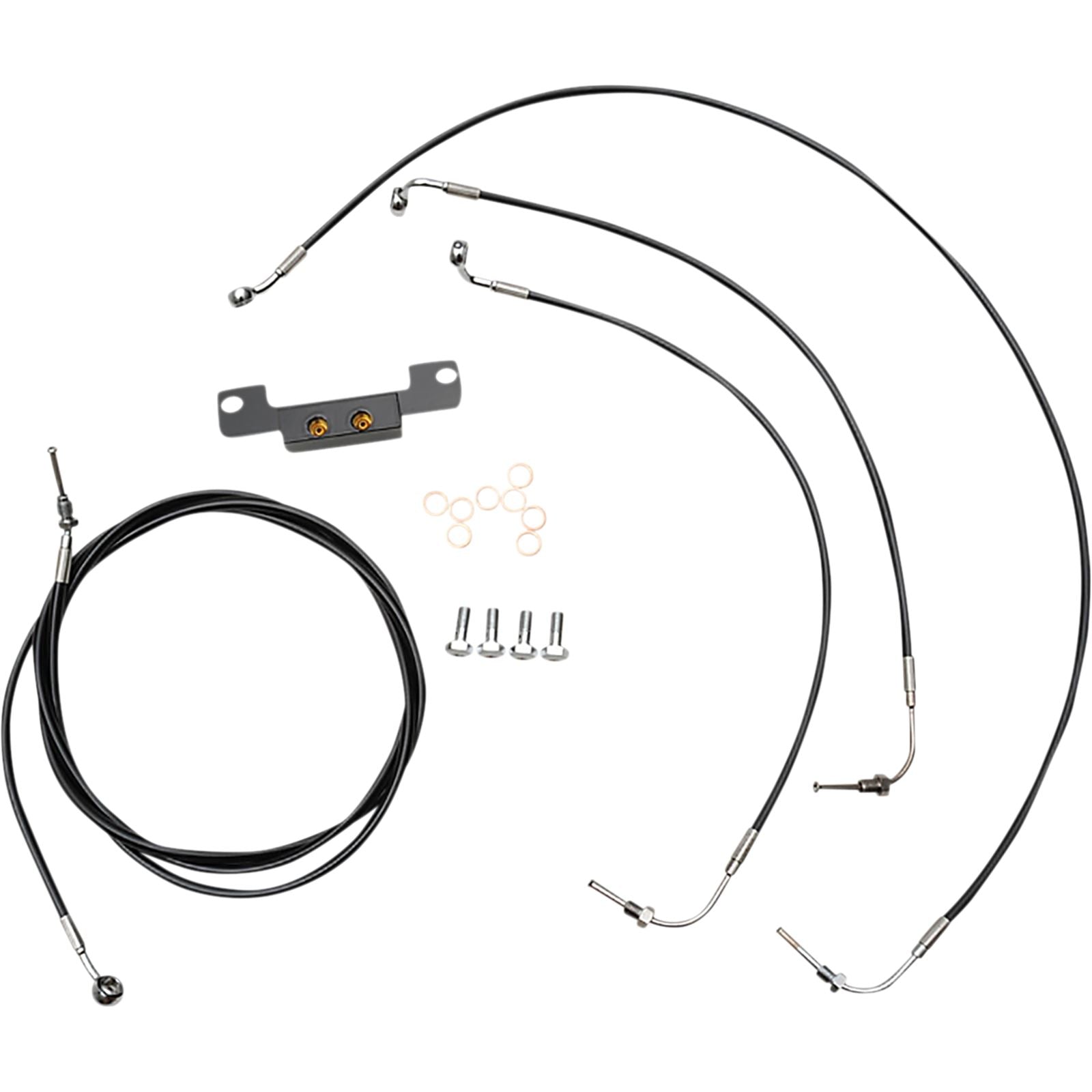 LA Choppers Handlebar Cable/Brake Line Kit - Black Vinyl [MPN: LA-8058KT-08B]_1075762