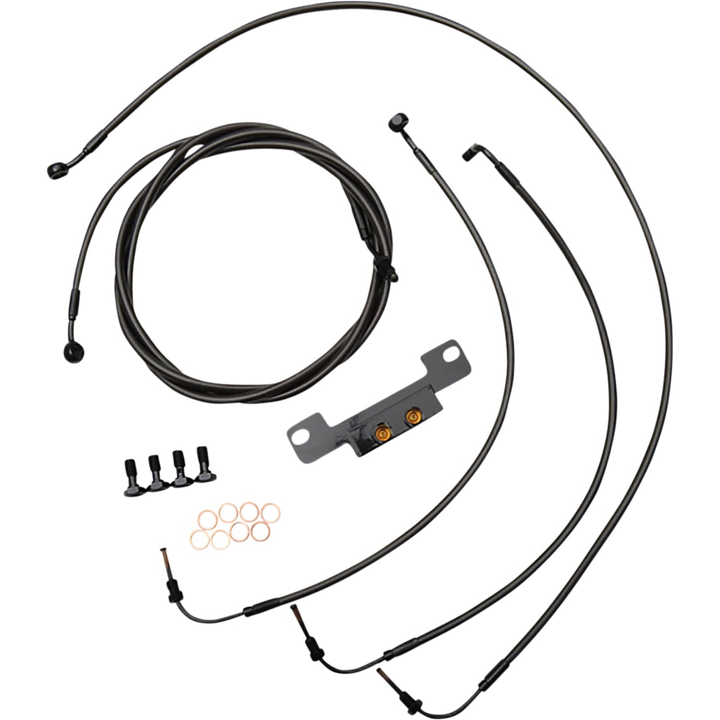 LA Choppers Handlebar Cable/Brake Line Kit - Midnight [MPN: LA-8058KT-08M]_1075763