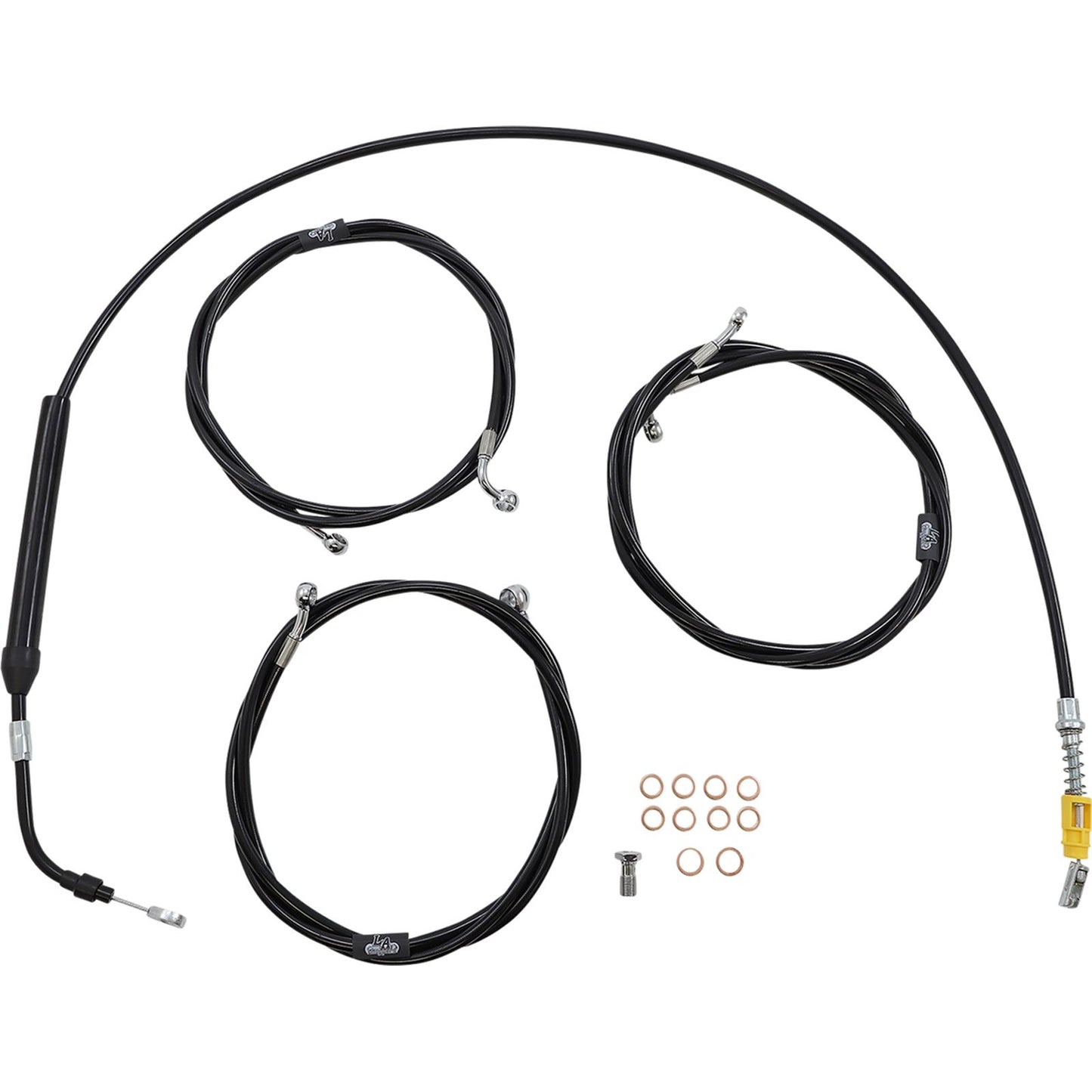 LA Choppers Handlebar Cable/Brake Line Kit - 12" - 14" - Black Vinyl [MPN: LA-8058KT-13B]_1075764
