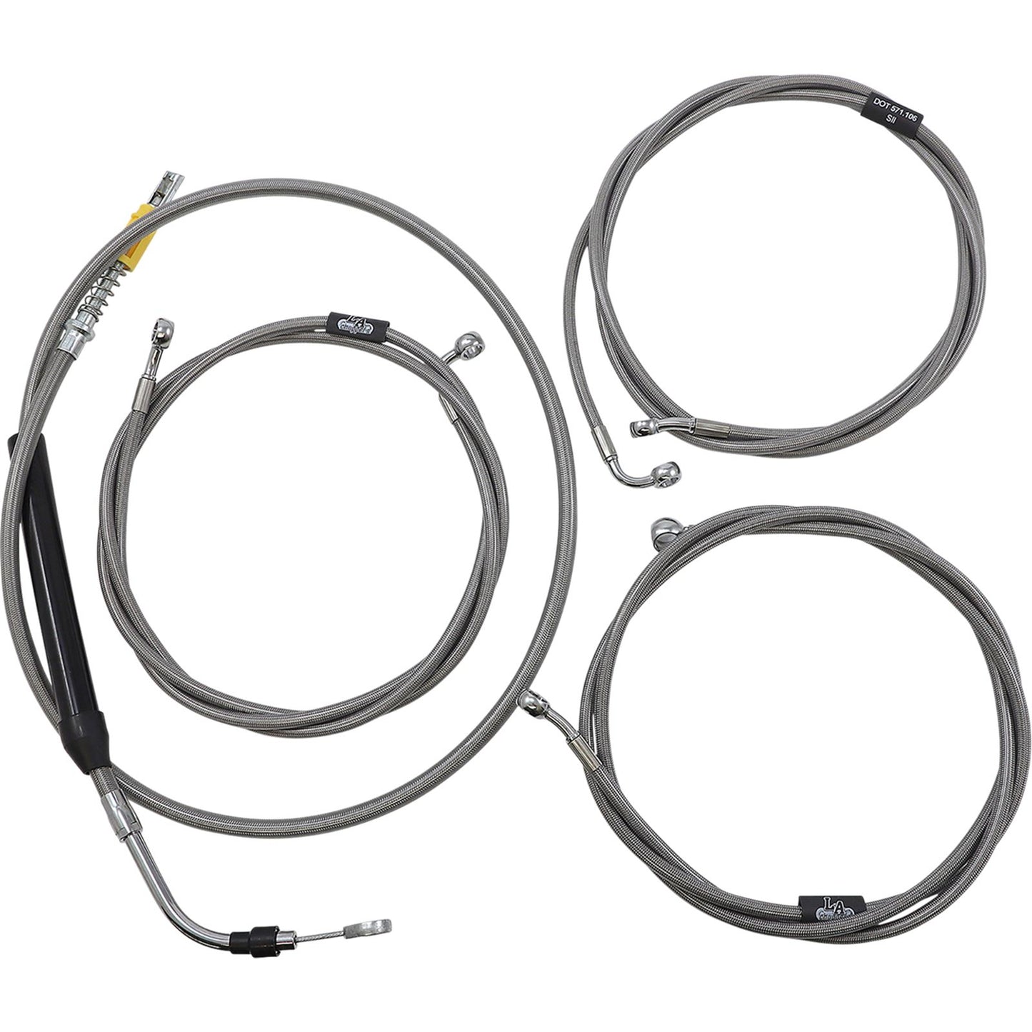 LA Choppers Handlebar Cable/Brake Line Kit - 15" - 17" - Stainless Steel [MPN: LA-8058KT-16]_1075741