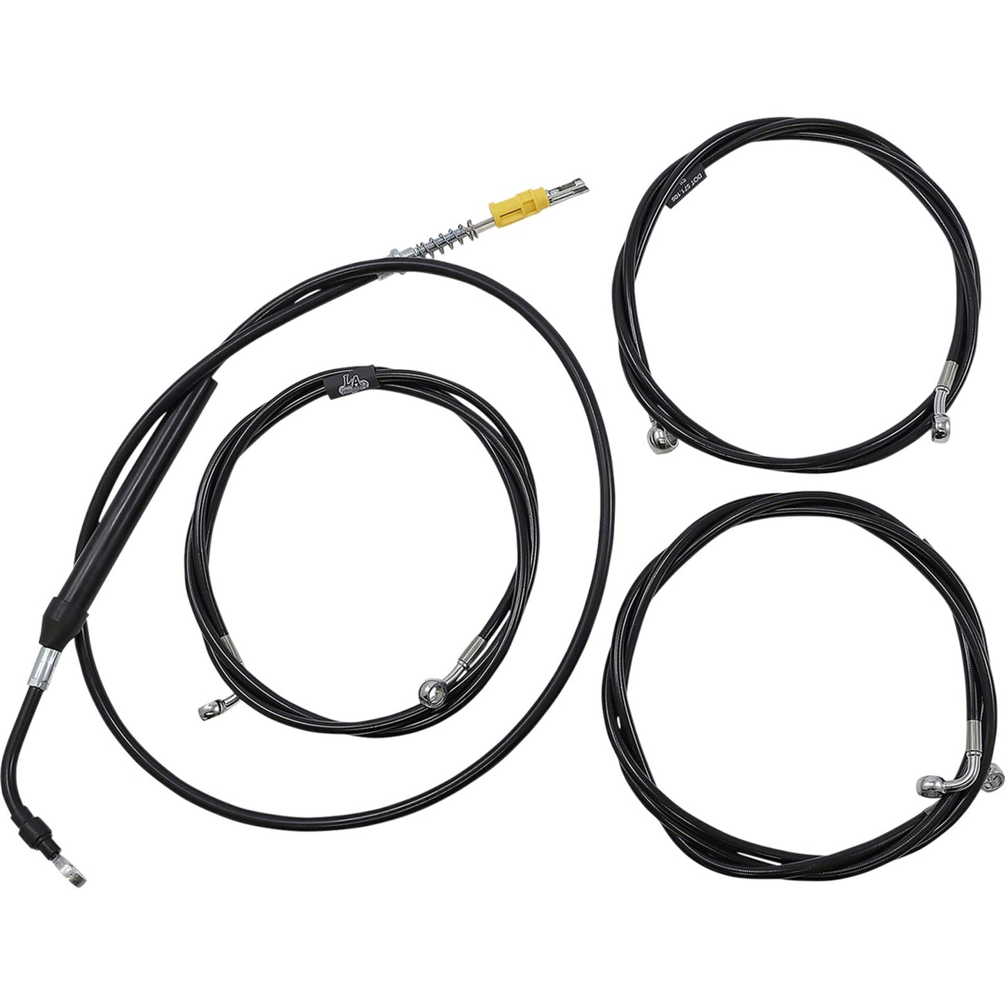 LA Choppers Handlebar Cable/Brake Line Kit - 18" - 20" - Black Vinyl [MPN: LA-8058KT-19B]_1075718