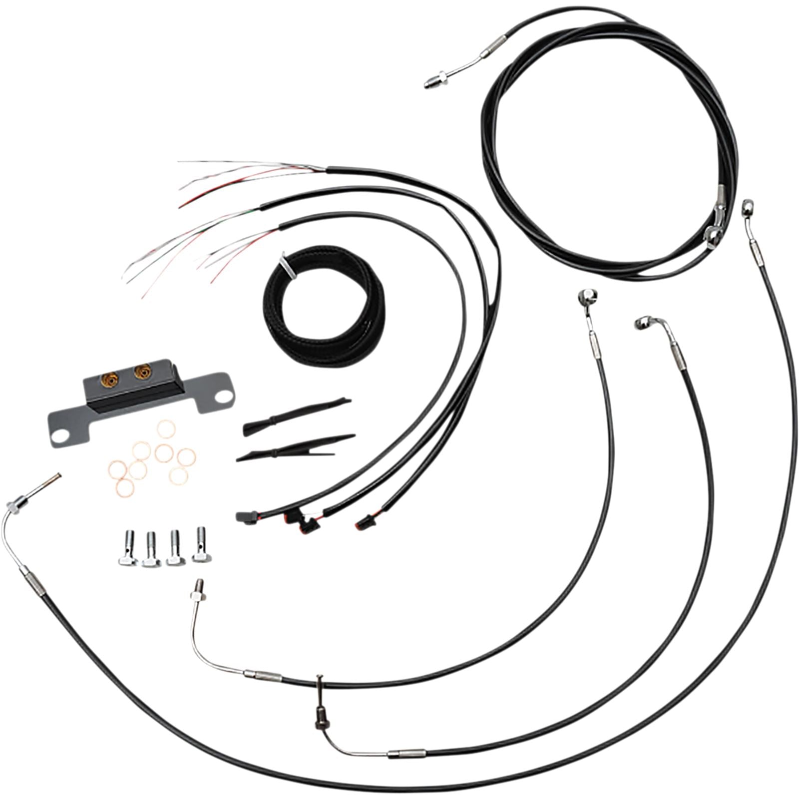 LA Choppers Handlebar Cable/Brake Line Kit - Complete - Black Vinyl [MPN: LA-8058KT2-08B]_1075720