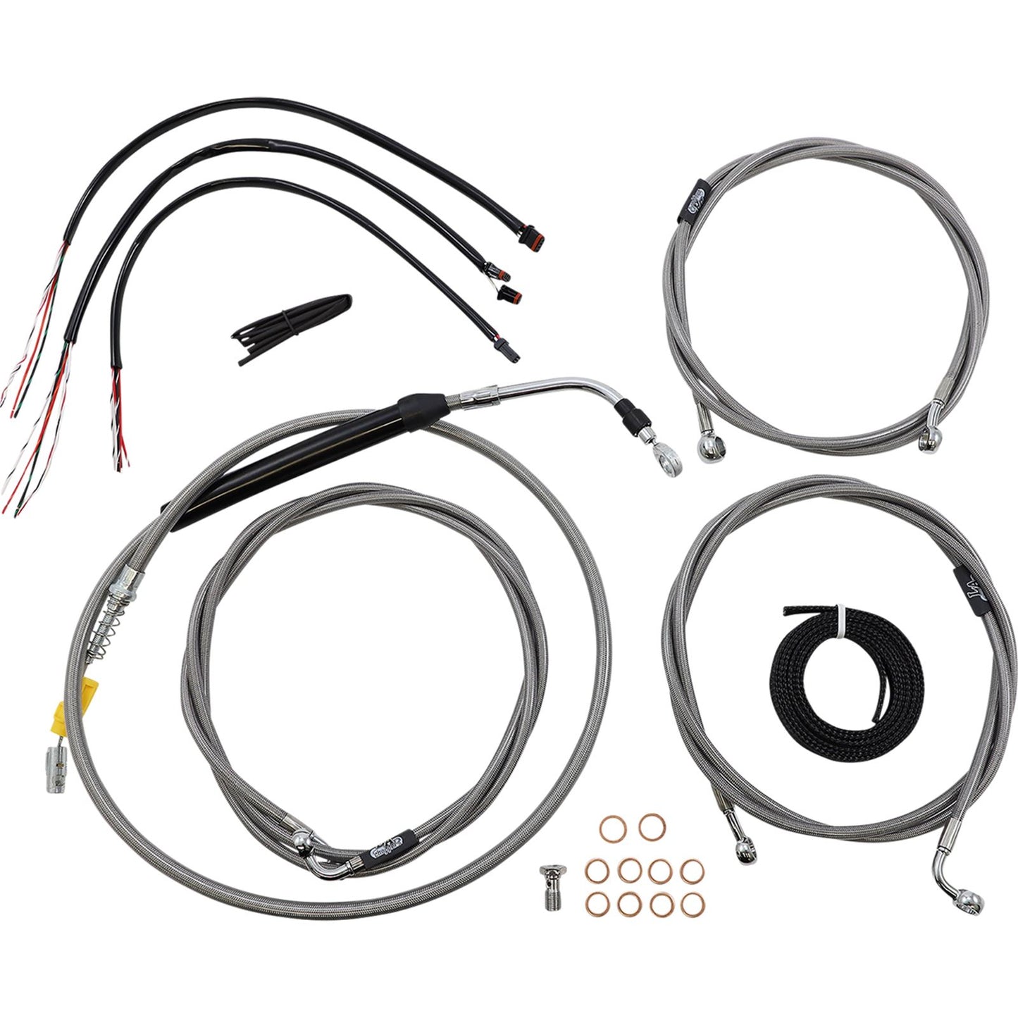 LA Choppers Handlebar Cable/Brake Line Kit - Complete - 12" - 14" - Stainless [MPN: LA-8058KT2-13]_1075722