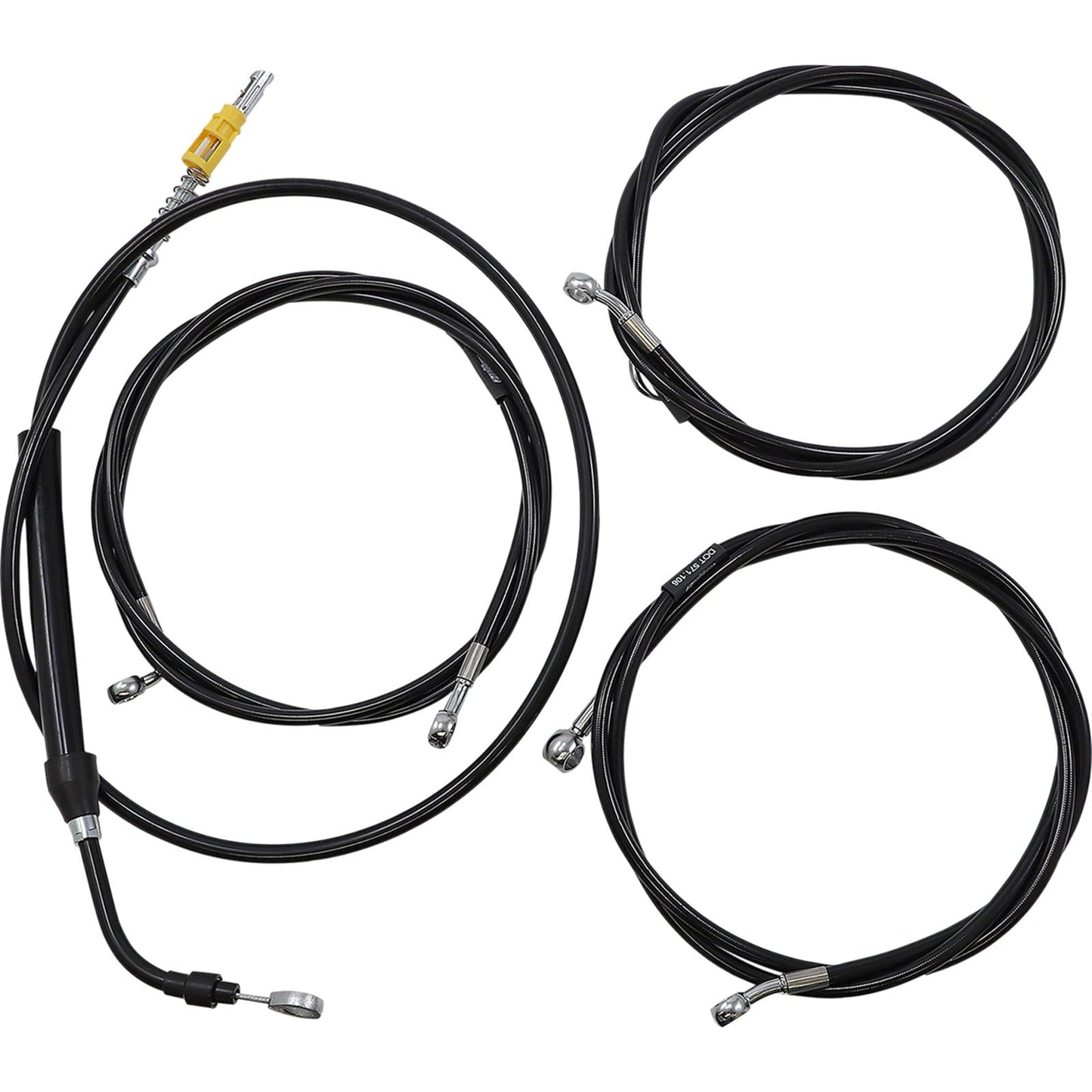 LA Choppers Handlebar Cable/Brake Line Kit - 12" - 14" - Black Vinyl [MPN: LA-8058KT2-13B]_1075723