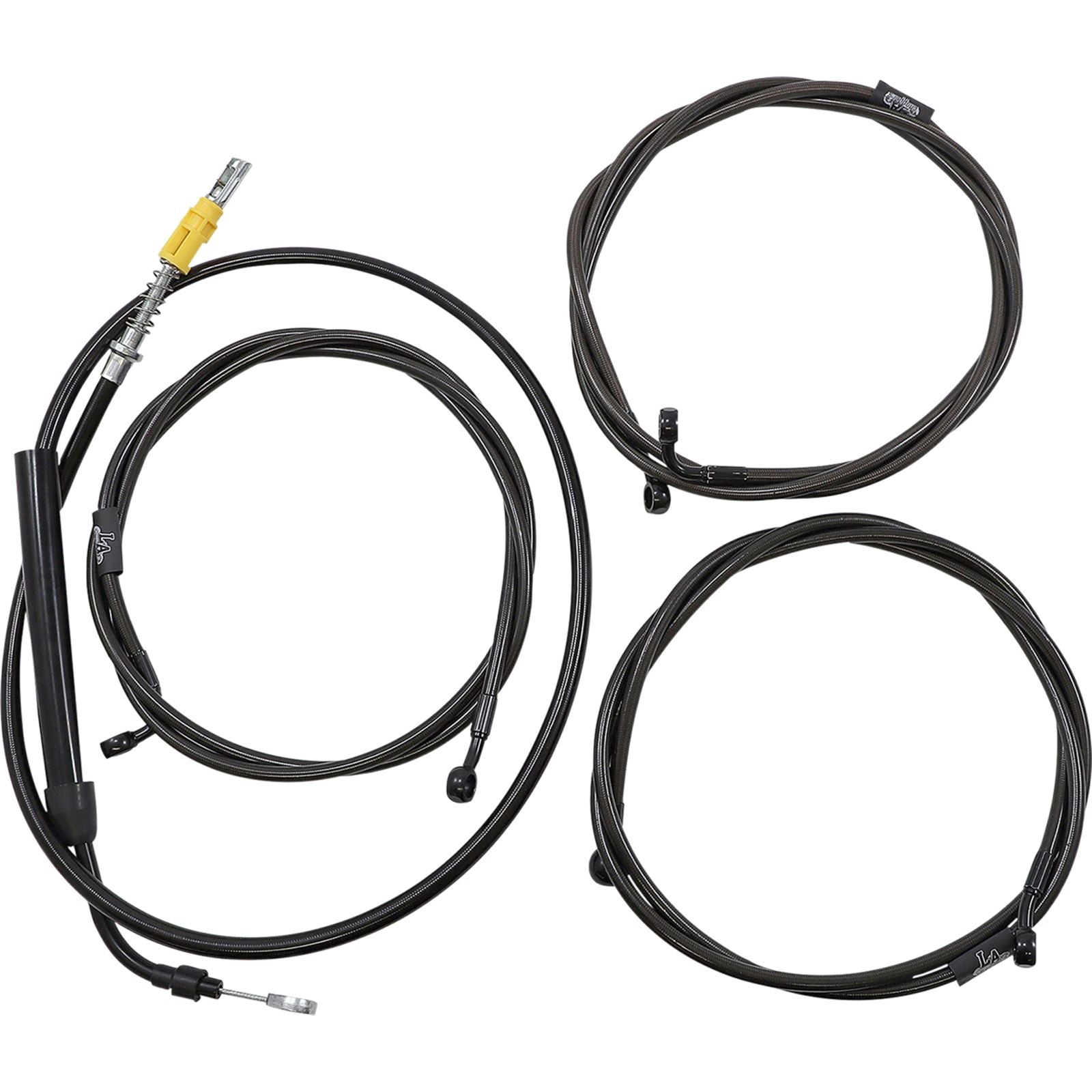 LA Choppers Cable Kit - 12" - 14" for Ape Hanger Handlebars - Midnight [MPN: LA-8058KT2-13M]_1075724