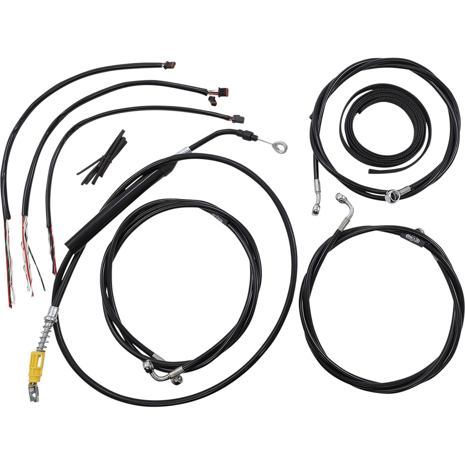 LA Choppers Handlebar Cable/Brake Line Kit - 15" - 17" - Black Vinyl [MPN: LA-8058KT2-16B]_1075726