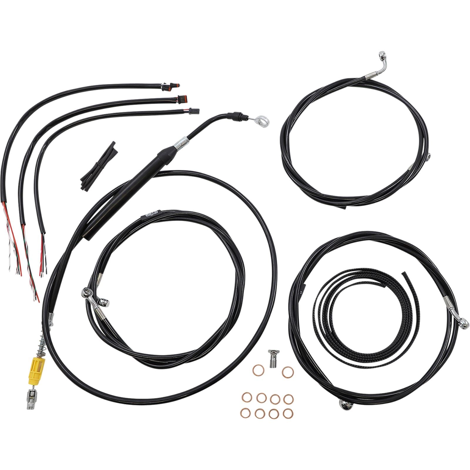 LA Choppers Handlebar Cable/Brake Line Kit - 18" - 20" - Black Vinyl [MPN: LA-8058KT2-19B]_1075729