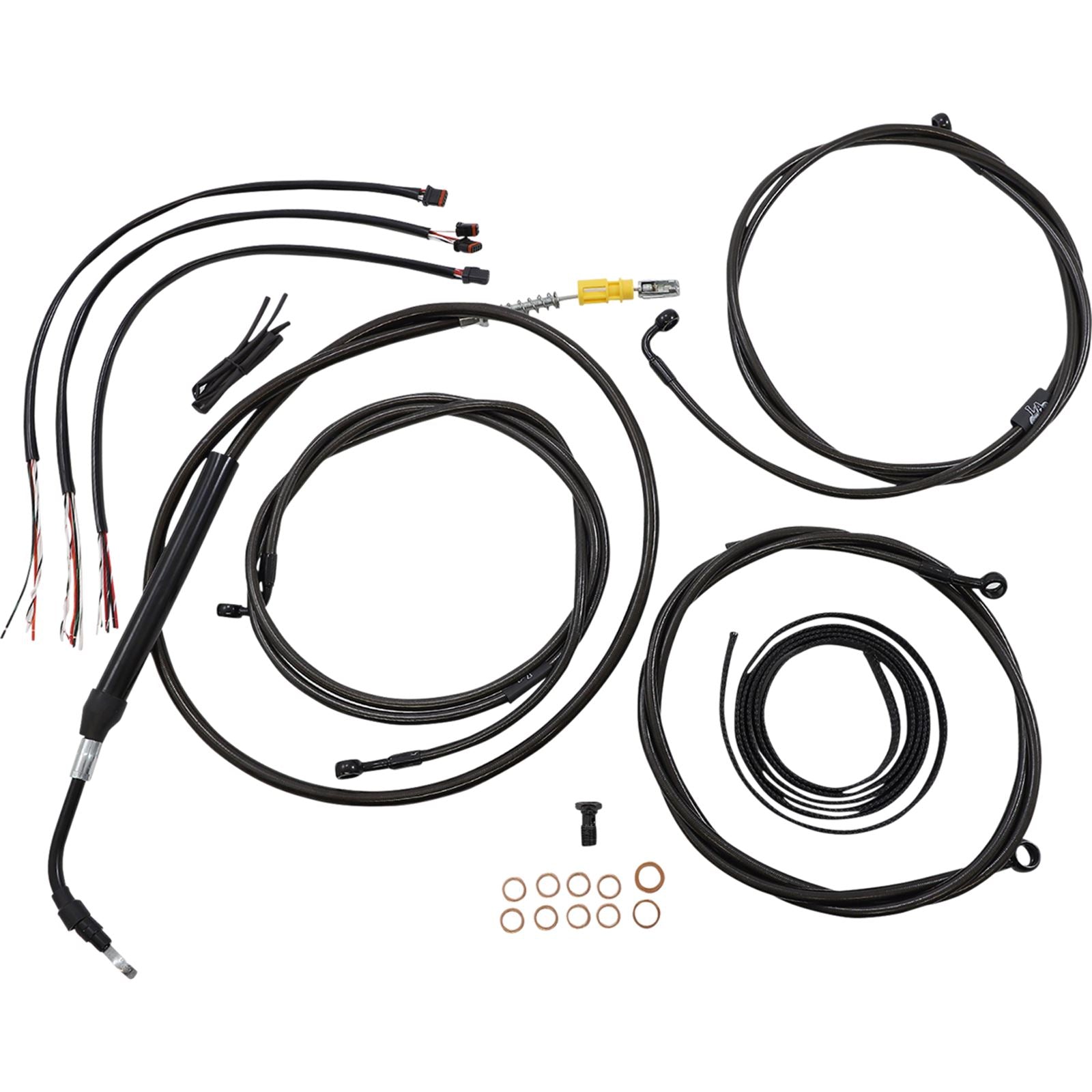 LA Choppers Cable Kit - 18" - 20" for Ape Hanger Handlebars - Midnight [MPN: LA-8058KT2-19M]_1075730