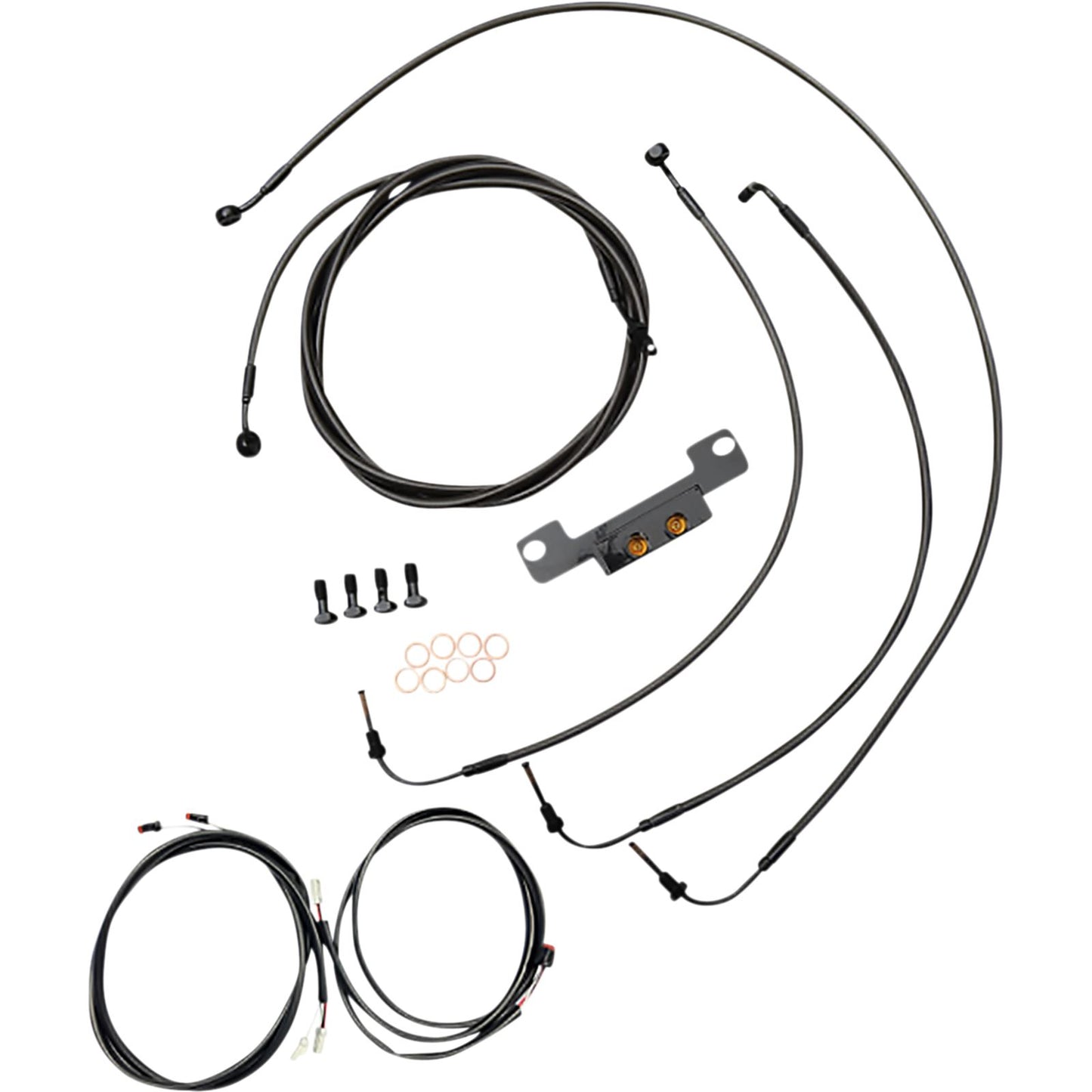 LA Choppers Cable Kit - for Stock Ape Hanger Handlebars - ABS - Midnight [MPN: LA-8058KT3-08M]_1075733