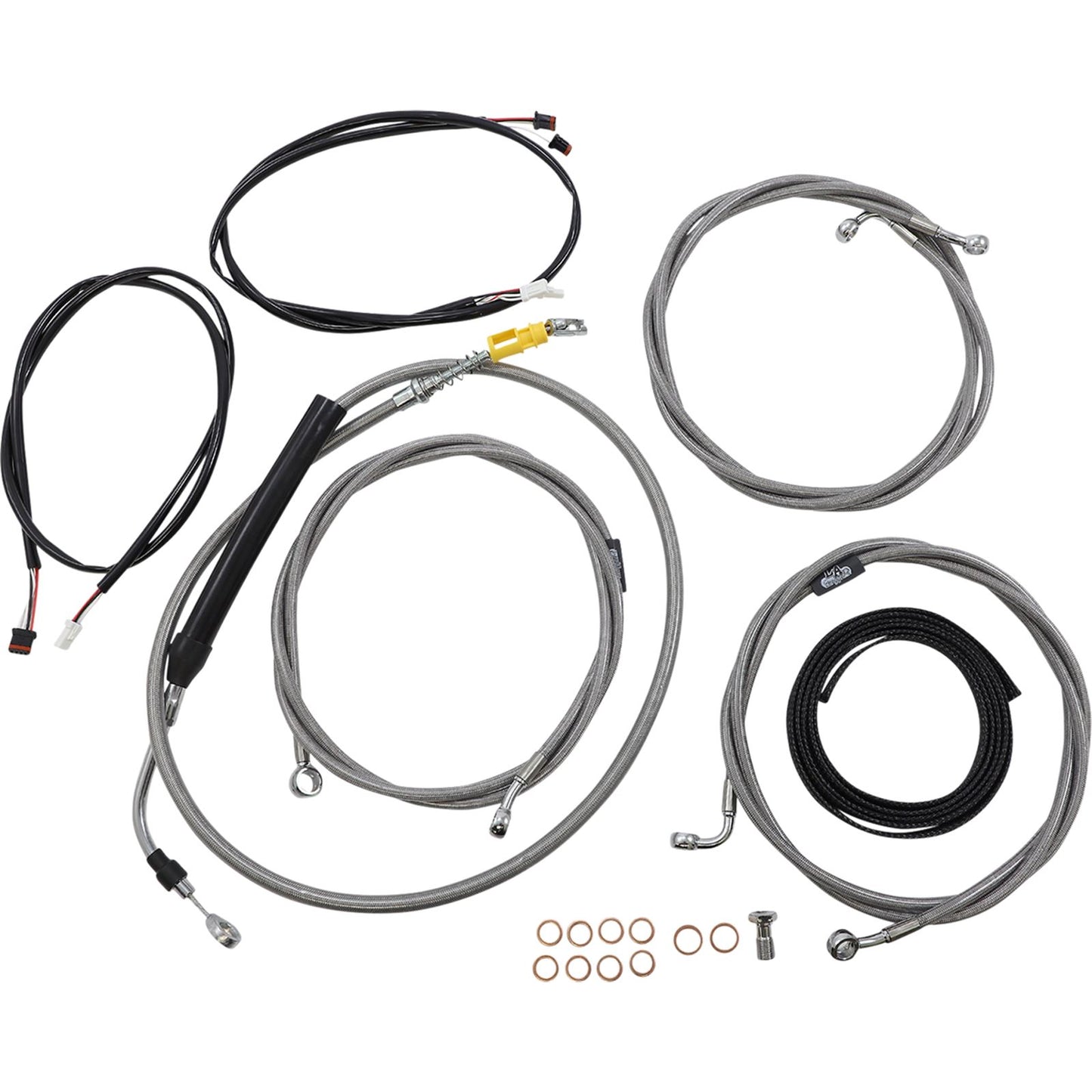 LA Choppers Cable Kit - 12" - 14" for Ape Hanger Handlebars - ABS - Stainless [MPN: LA-8058KT3-13]_1075734