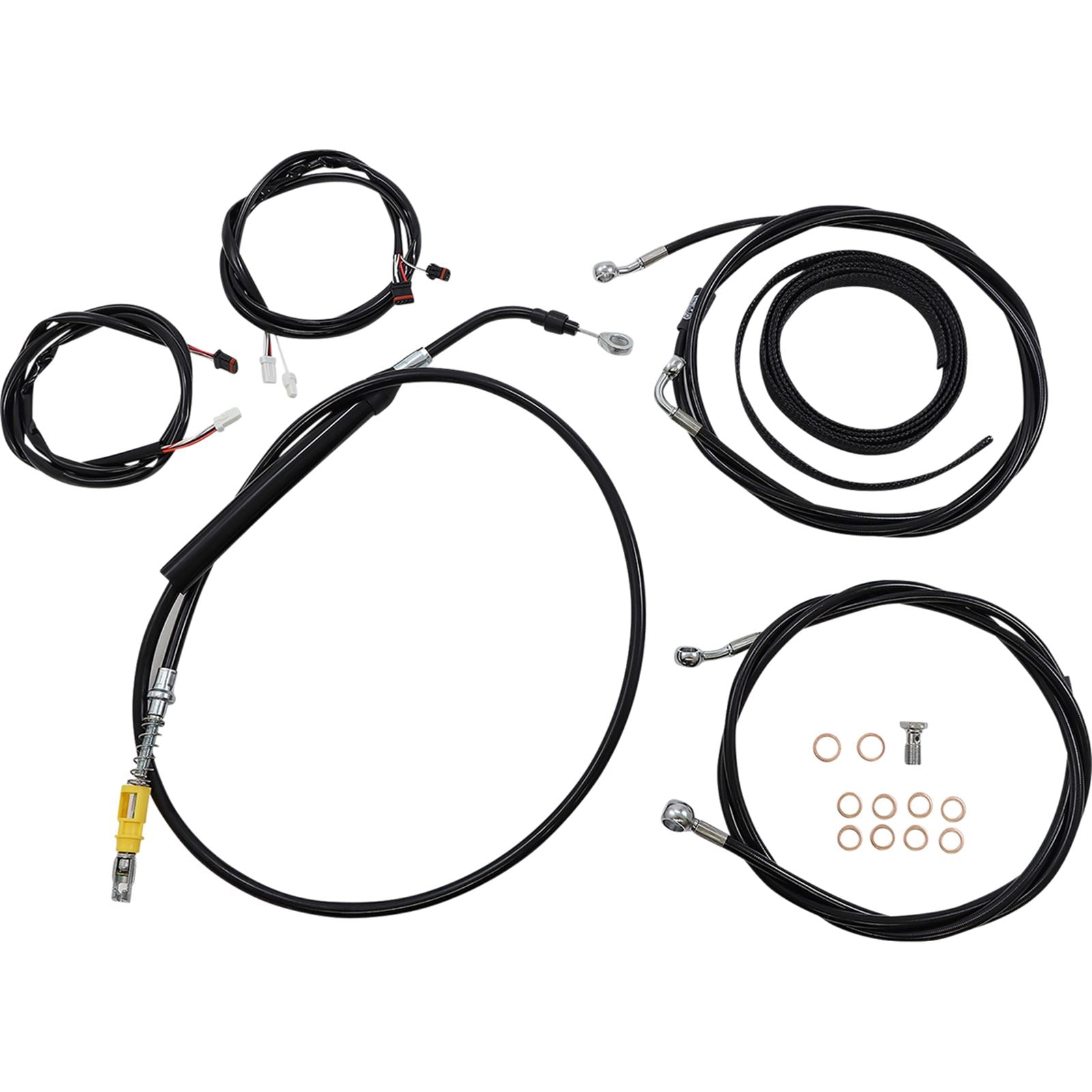 LA Choppers Cable Kit - 12" - 14" for Ape Hanger Handlebars - ABS - Black [MPN: LA-8058KT3-13B]_1075735