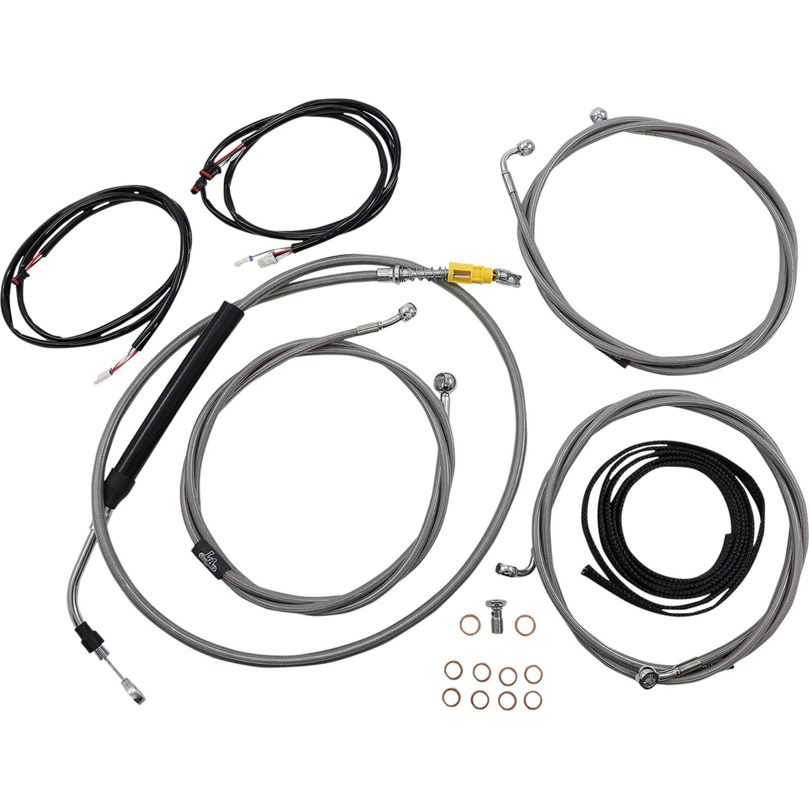 LA Choppers Cable Kit - 18" - 20" for Ape Hanger Handlebars - ABS - Stainless [MPN: LA-8058KT3-19]_1075715