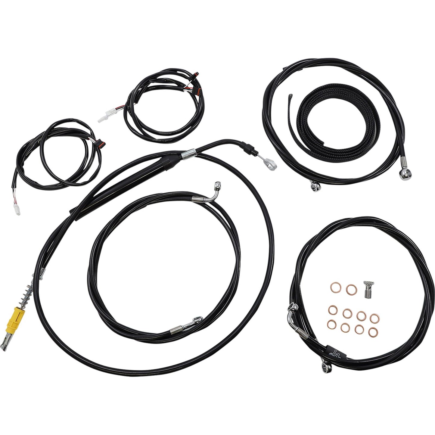 LA Choppers Cable Kit - 18" - 20" for Ape Hanger Handlebars - ABS - Black [MPN: LA-8058KT3-19B]_1075666