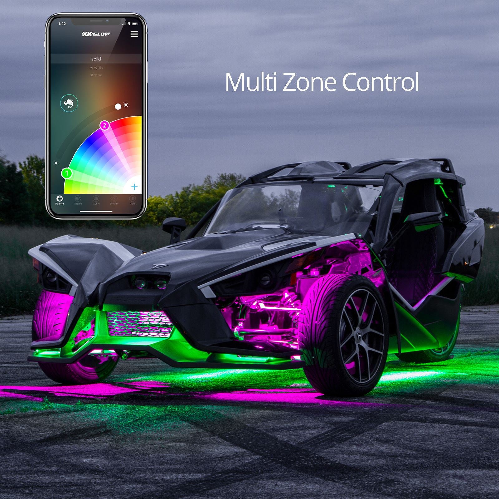 XKGlow LED Underglow Light Kit for Polaris Slingshot XK-SLING-STA_898786
