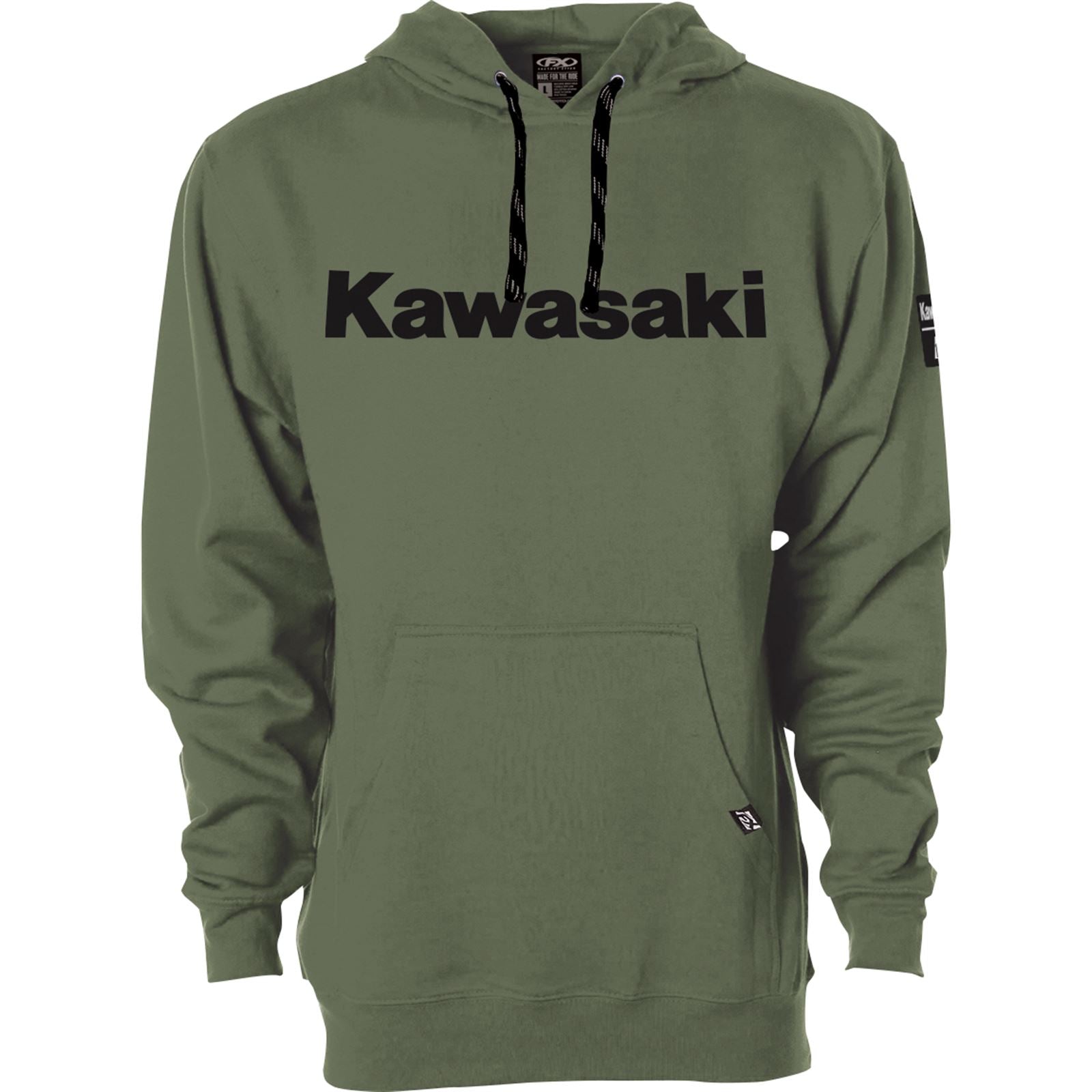 Factory Effex Kawasaki Squad Pullover Hoodie - Army Green - XL 26-88106_913395