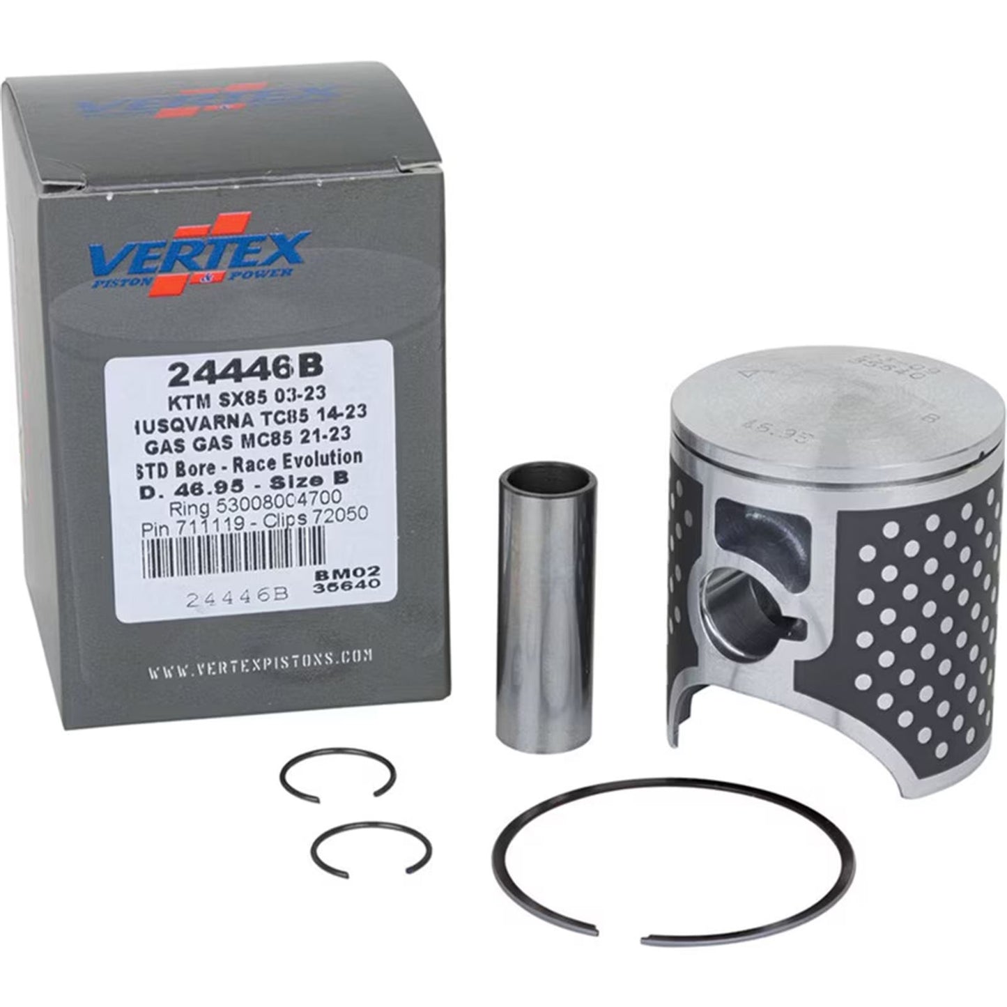 Vertex Cast Race Evolution Piston Kit 46.95/STD for KTM/ Husqvarna/ Gas Gas 24446B_1525174