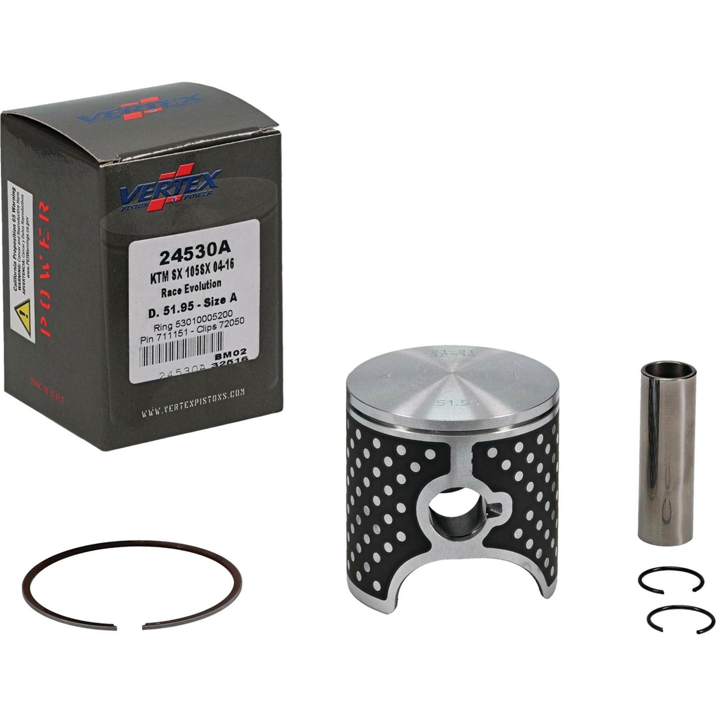 Vertex Cast Race Piston Kit 51.95/Stroker for KTM 24530A_899734