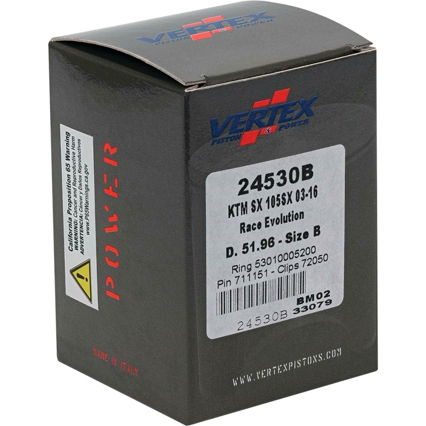 Vertex Cast Race Piston Kit 51.96/Stroker for KTM 24530B_899742