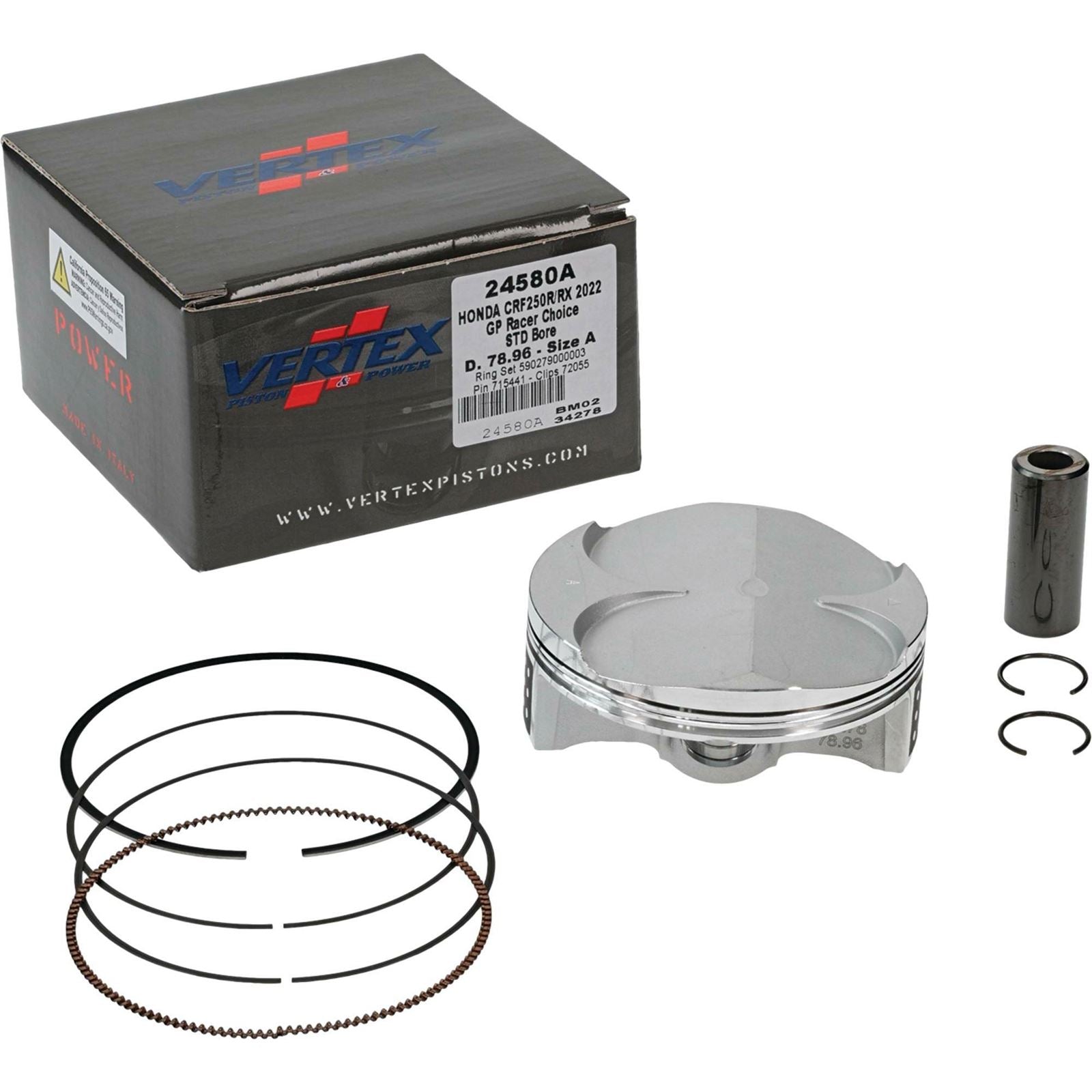 Vertex Piston Kit GP RC Forged 78.96/STD 14.1:1 for Honda 24580A_899789