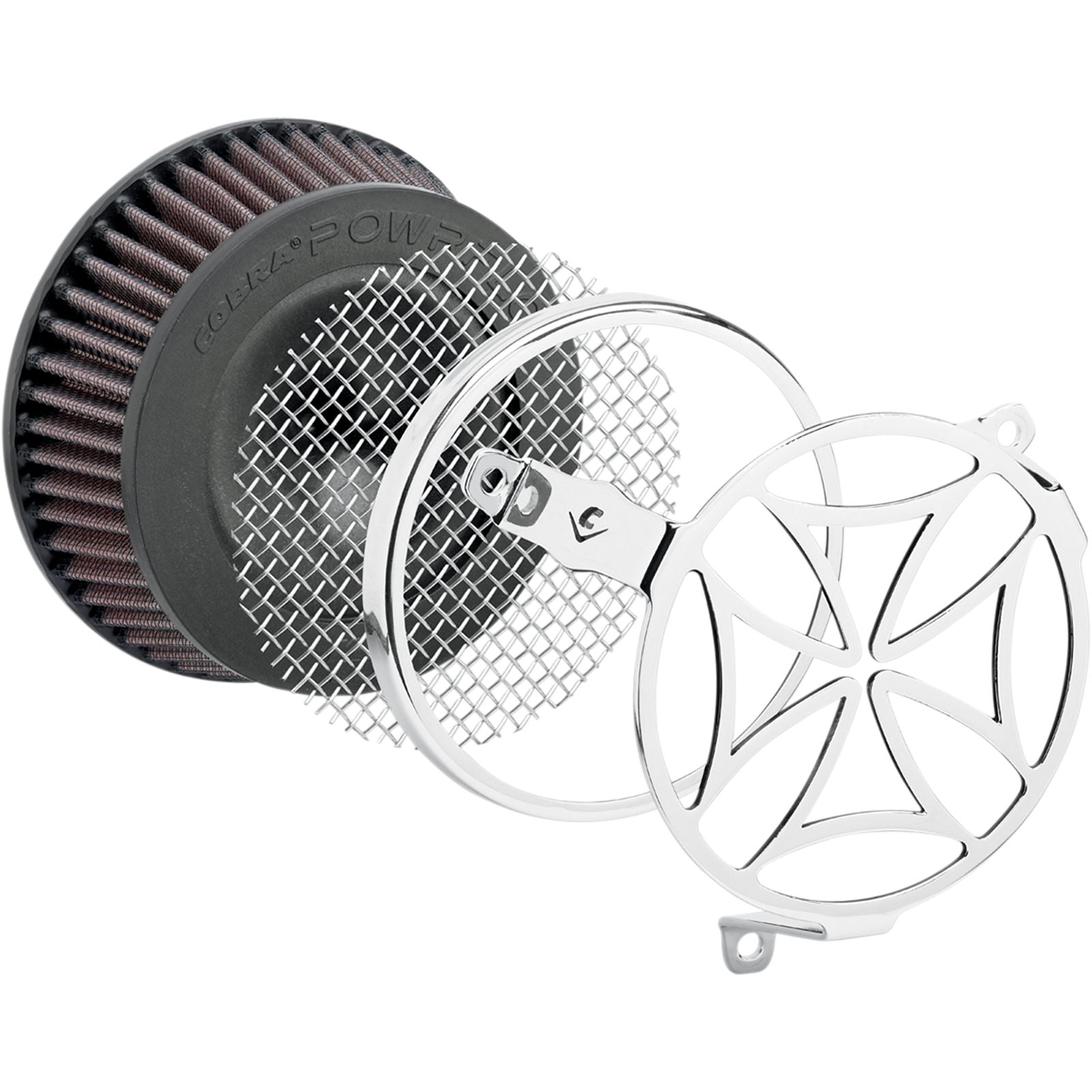 Cobra Air Filter - Cross - Chrome 606-0102-02-SB_1103020
