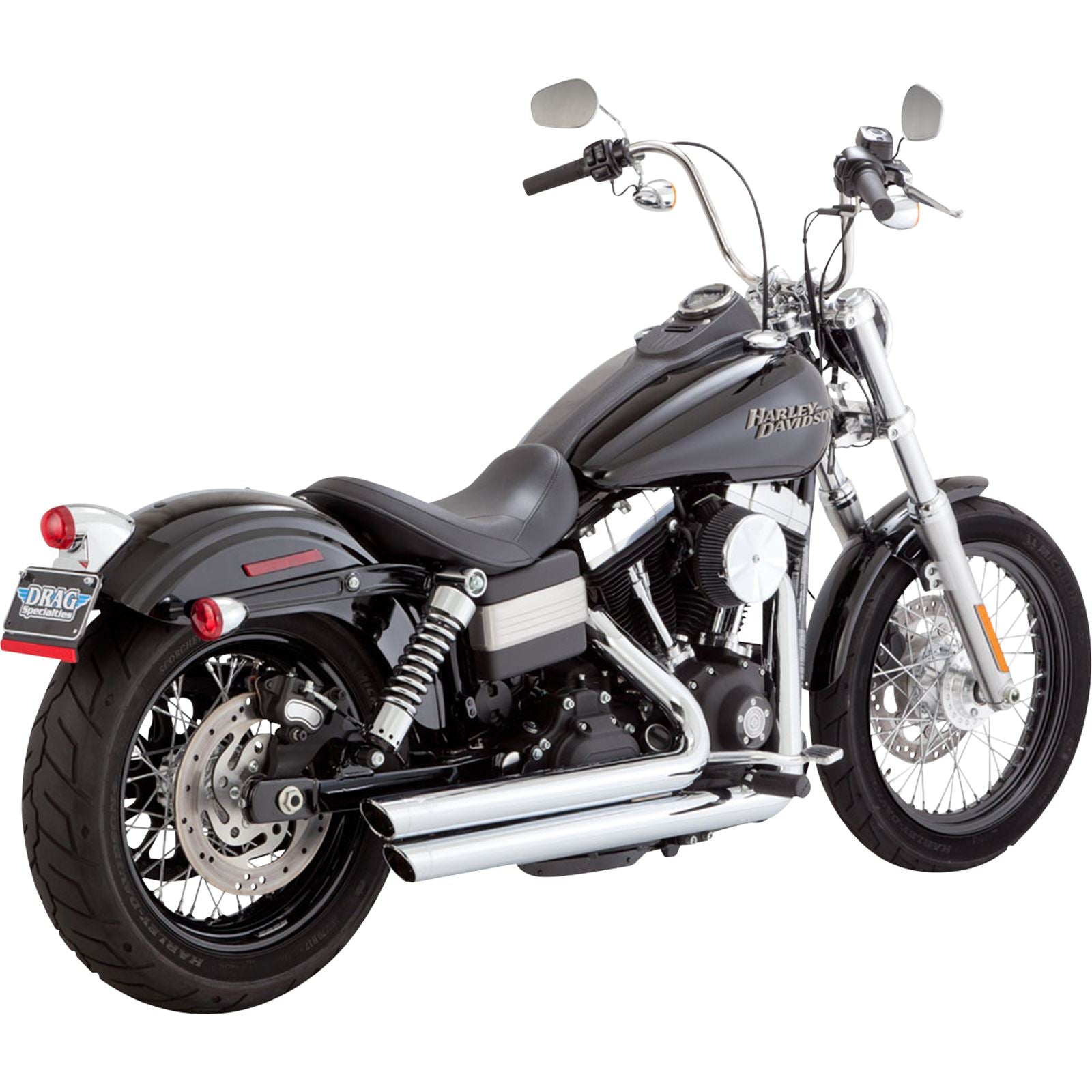 Vance And Hines Big Shots Staggered Exhaust System - Chrome 17338_1079921