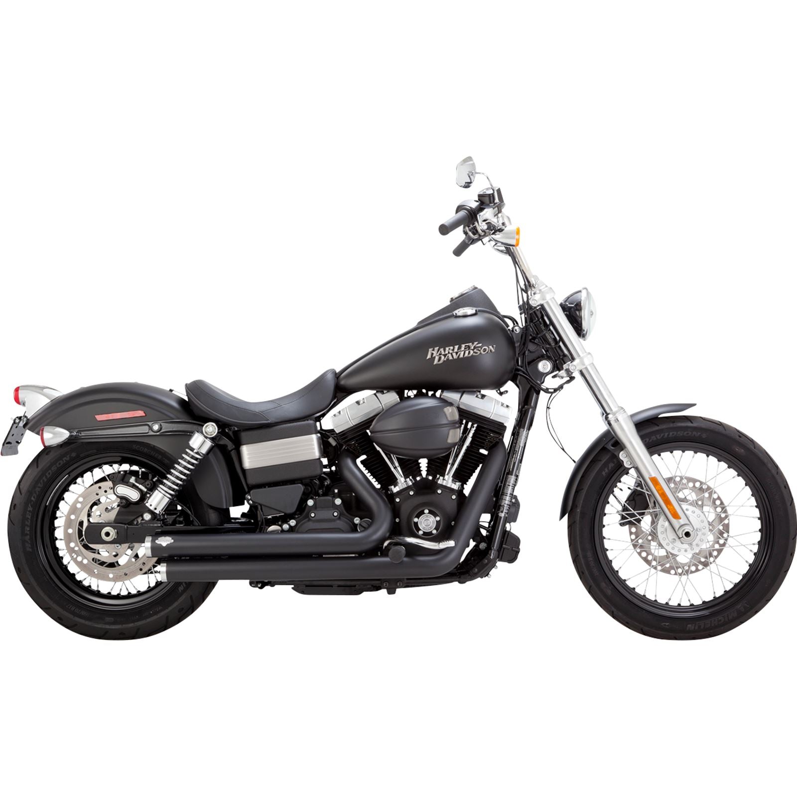 Vance And Hines Big Shots Staggered Exhaust System - Black 47338_1079916