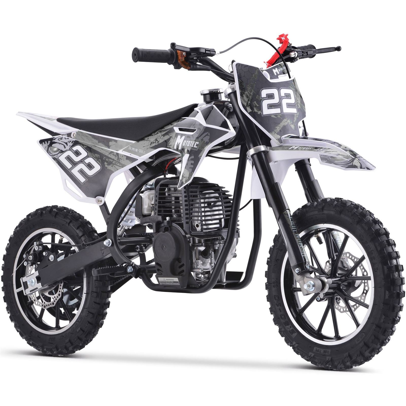 MotoTec USA Demon 40cc 4-Stroke Kids Gas Dirt Bike - White MT-DB-50CC-DEMON_WHITE_1506556