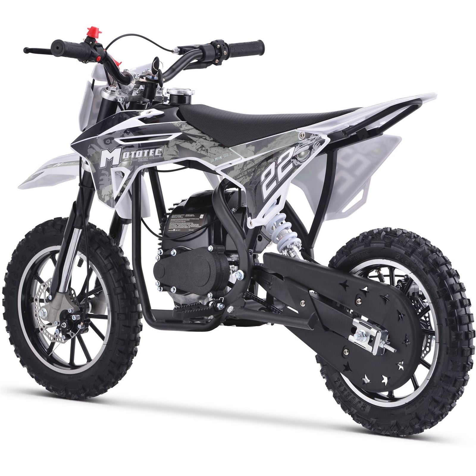 MotoTec USA Demon 40cc 4-Stroke Kids Gas Dirt Bike - White MT-DB-50CC-DEMON_WHITE_1506557
