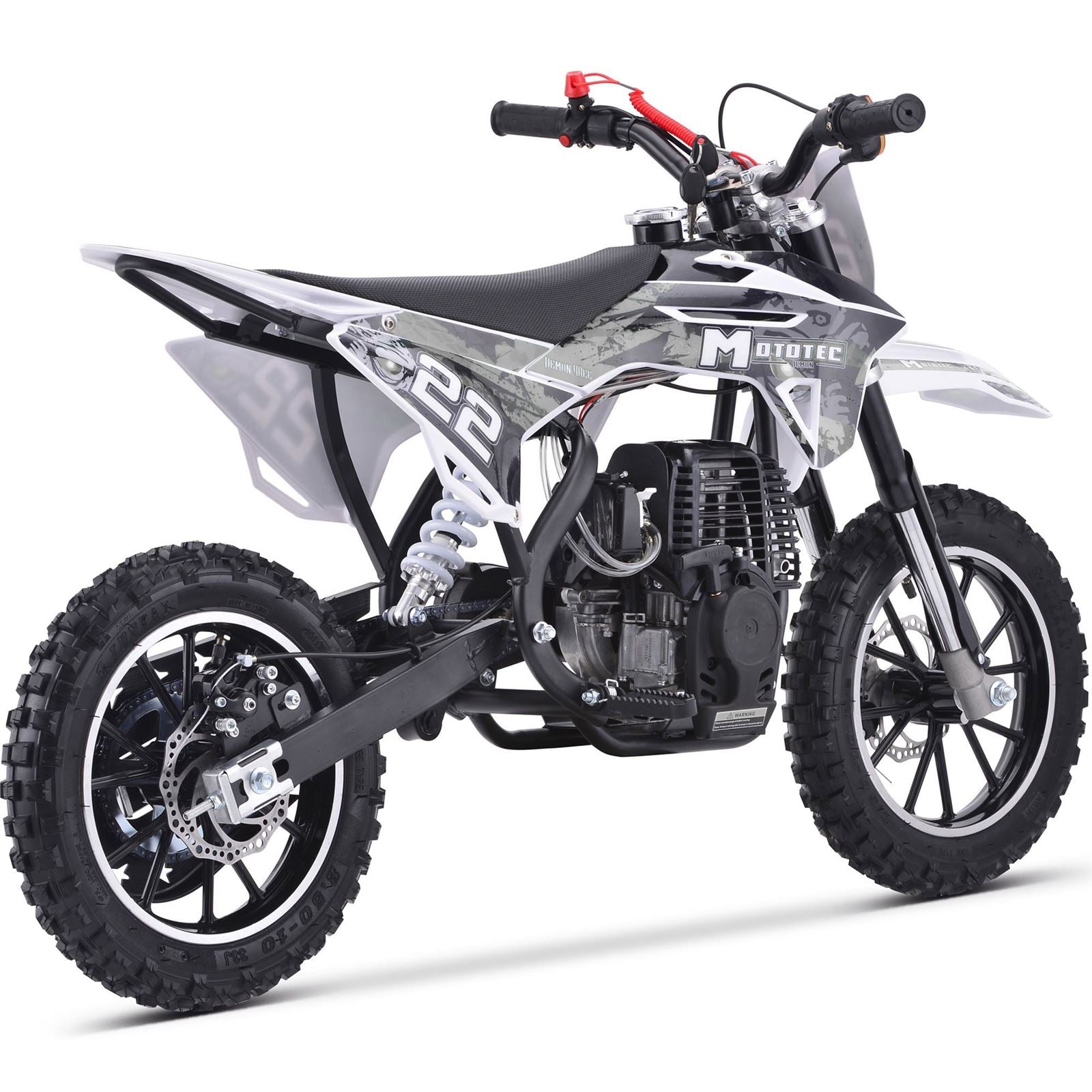 MotoTec USA Demon 40cc 4-Stroke Kids Gas Dirt Bike - White MT-DB-50CC-DEMON_WHITE_1506558